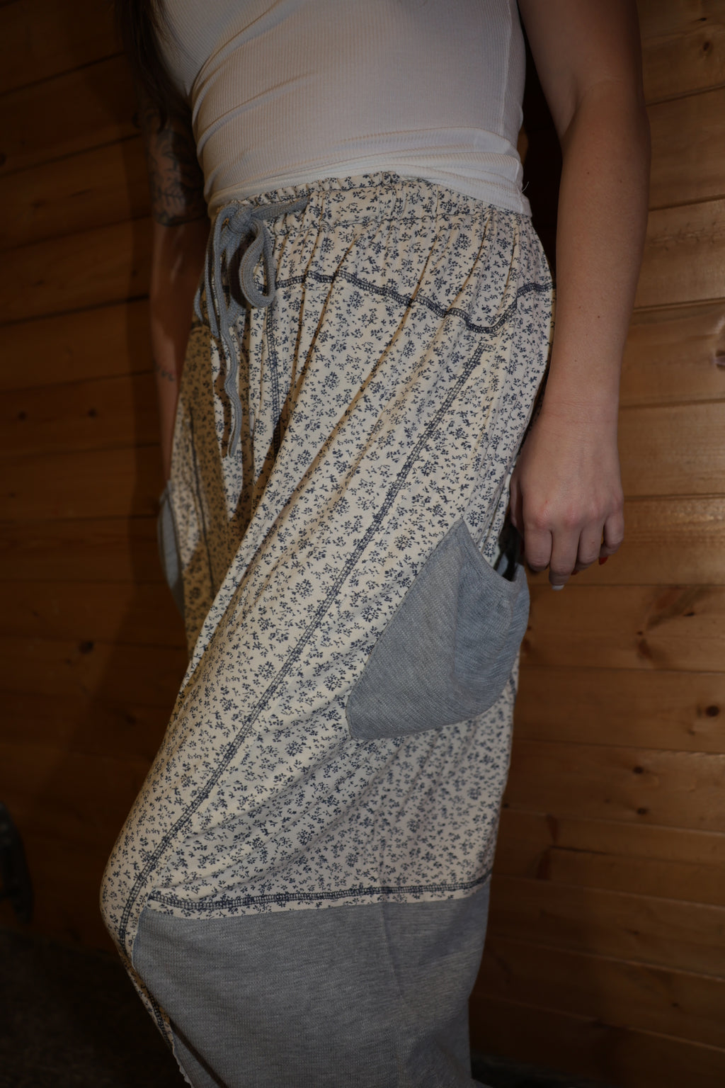 Printed Knit Oversized Pants