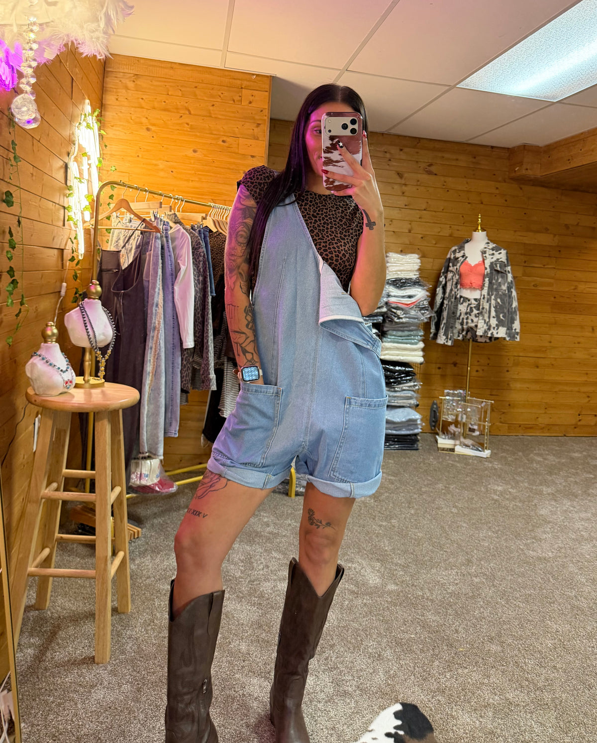 The Classic Denim Overalls Romper