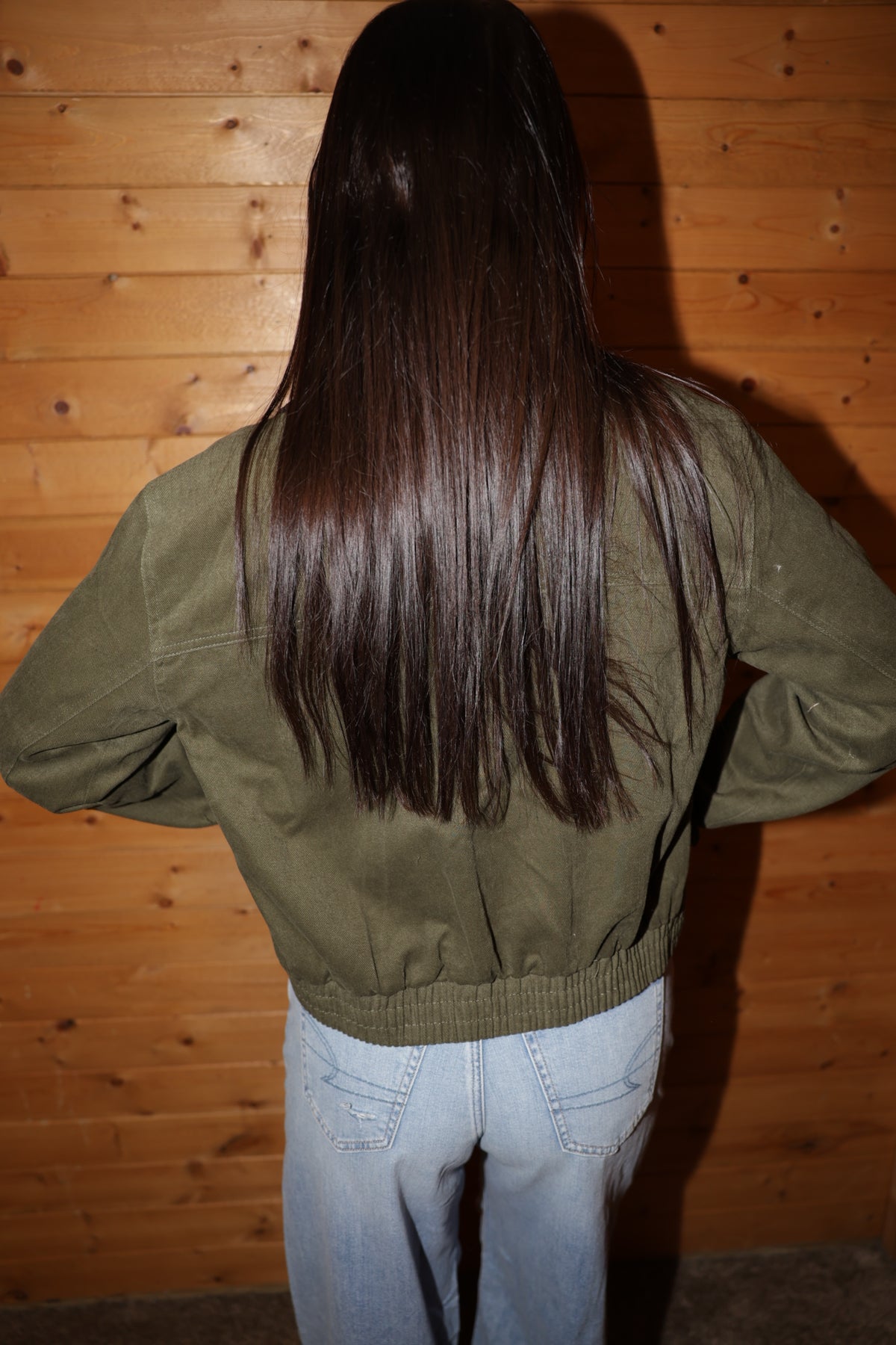 Olive Corduroy Collar Jacket