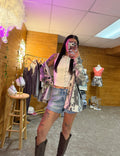 Hidden Jeans Cow Print Oversized Shacket