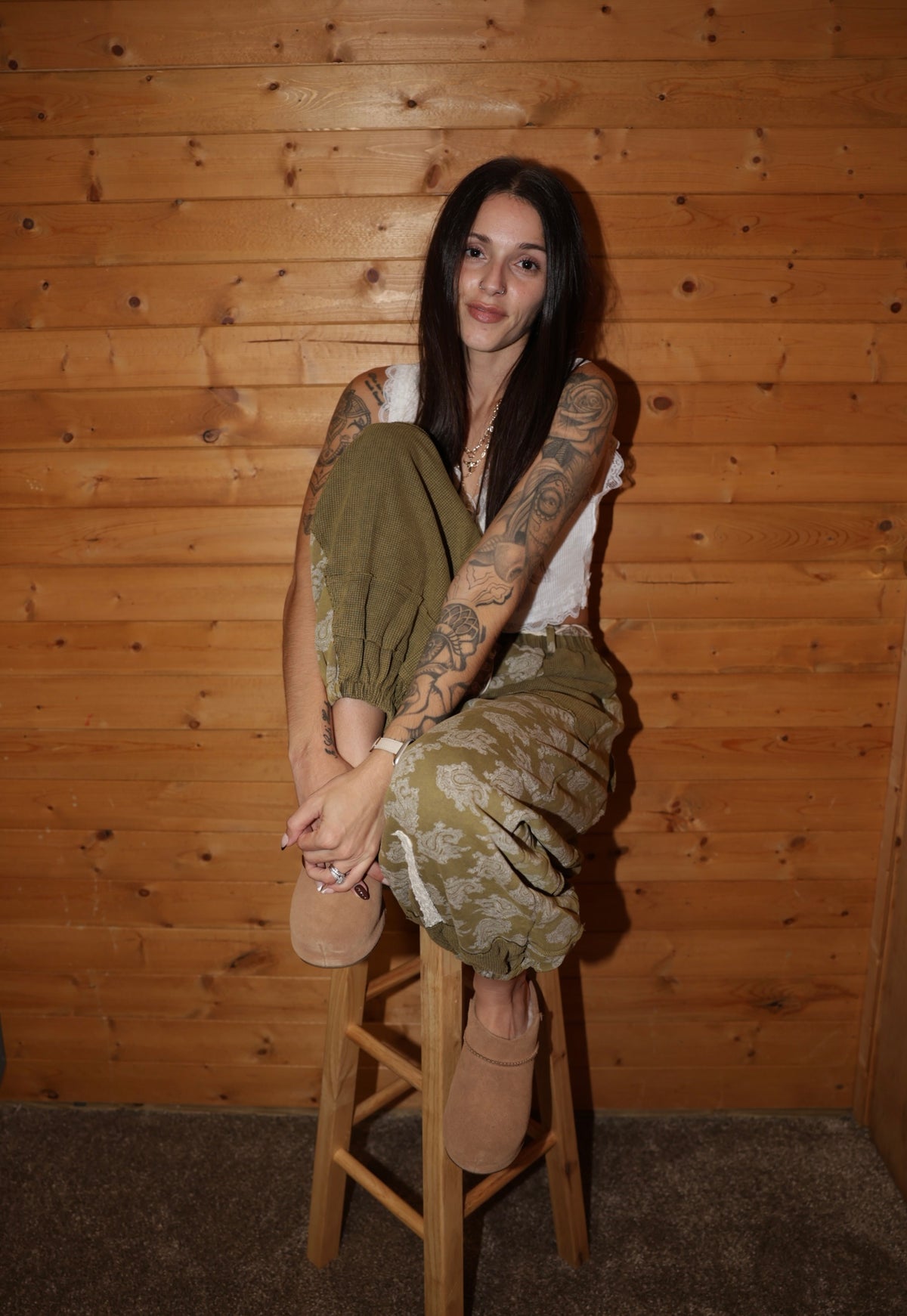 Printed French Terry Jogger