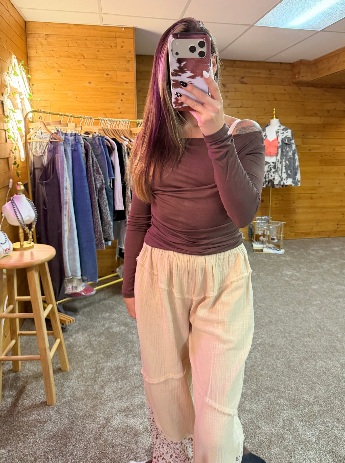 Pintuck Boat Neck Knit Top