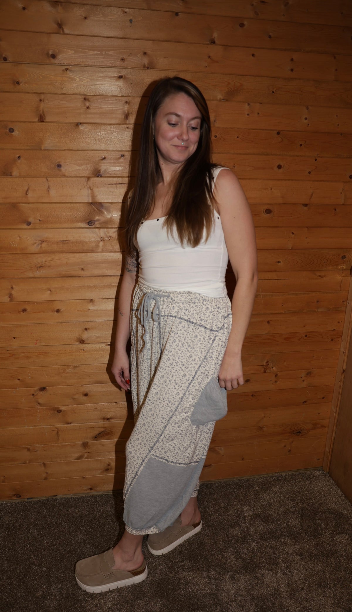 Printed Knit Oversized Pants
