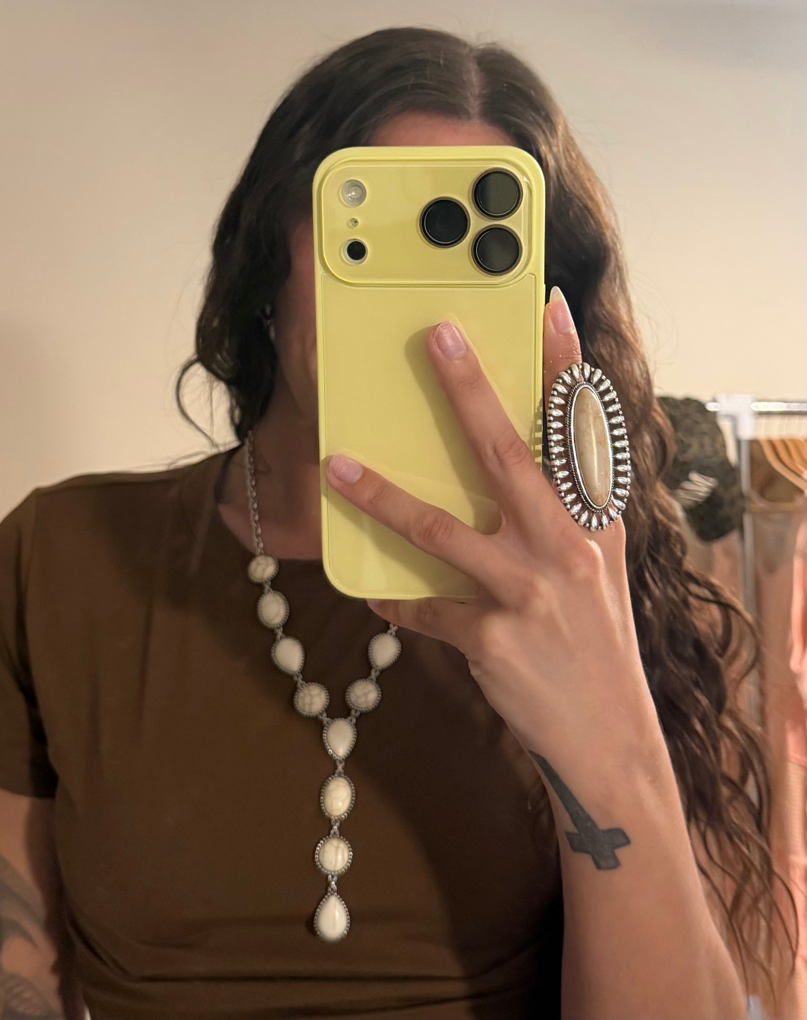 Western Oversized Oval Stone Ring