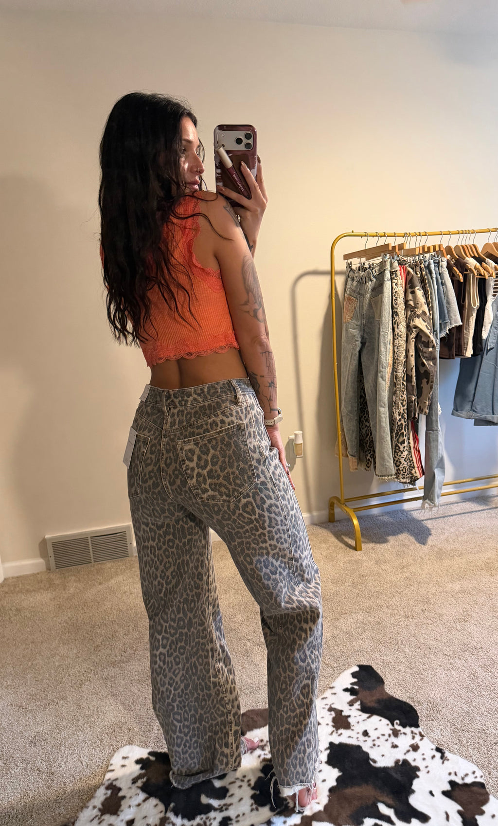 Lace Trim Ribbed Crop Top