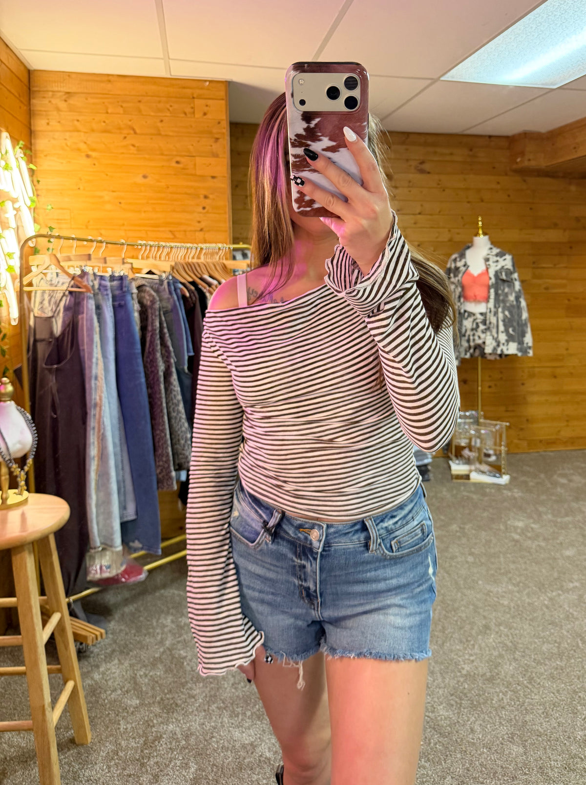Asymmetrical Stripe Knit Top