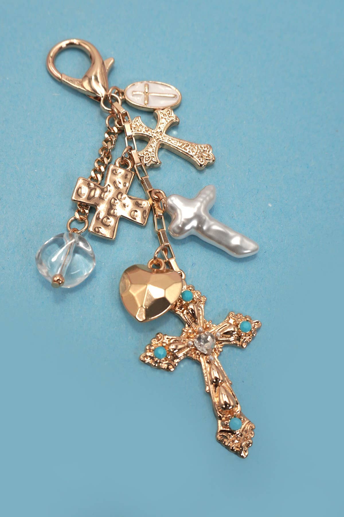 Western Pearlized Cross Bag Charm