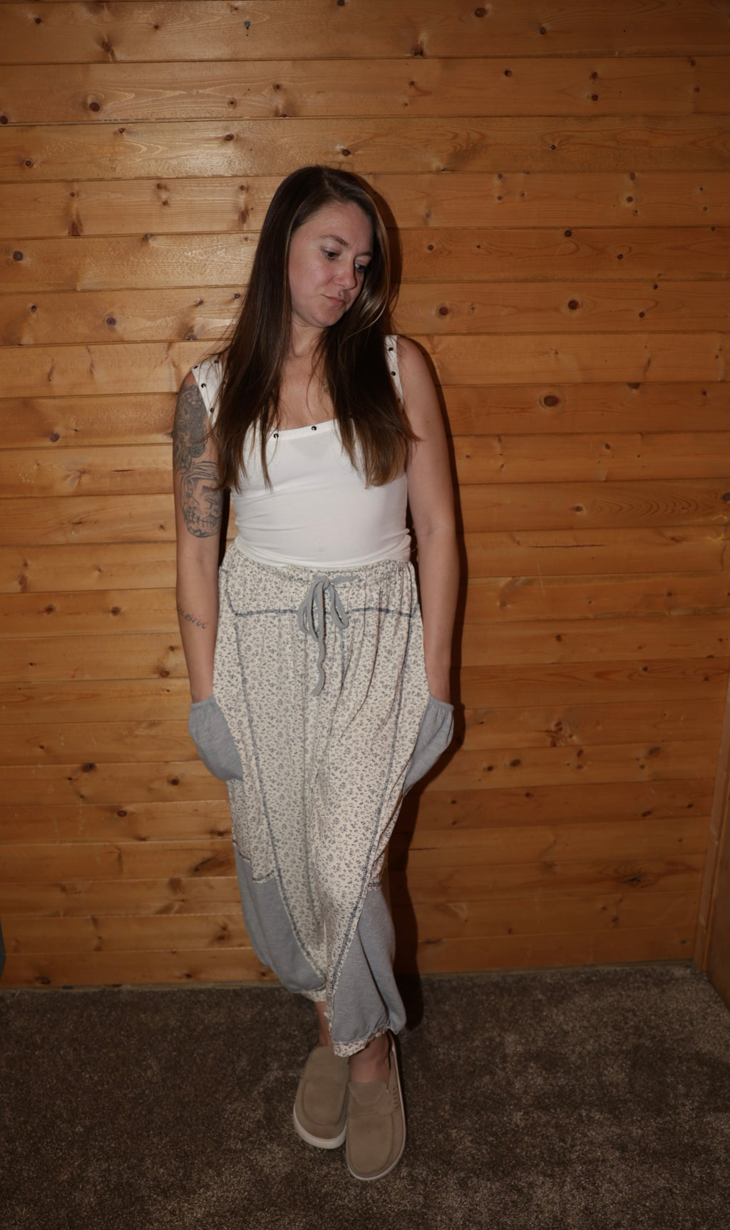 Printed Knit Oversized Pants
