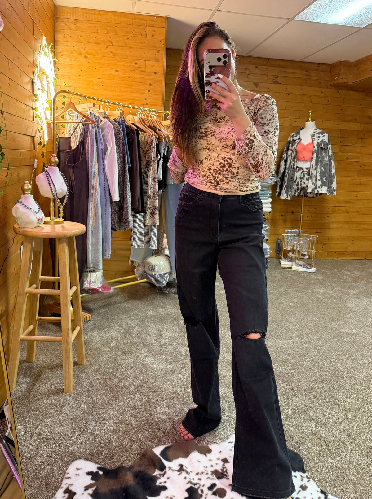 90's Vintage Super High Rise Flare Jeans