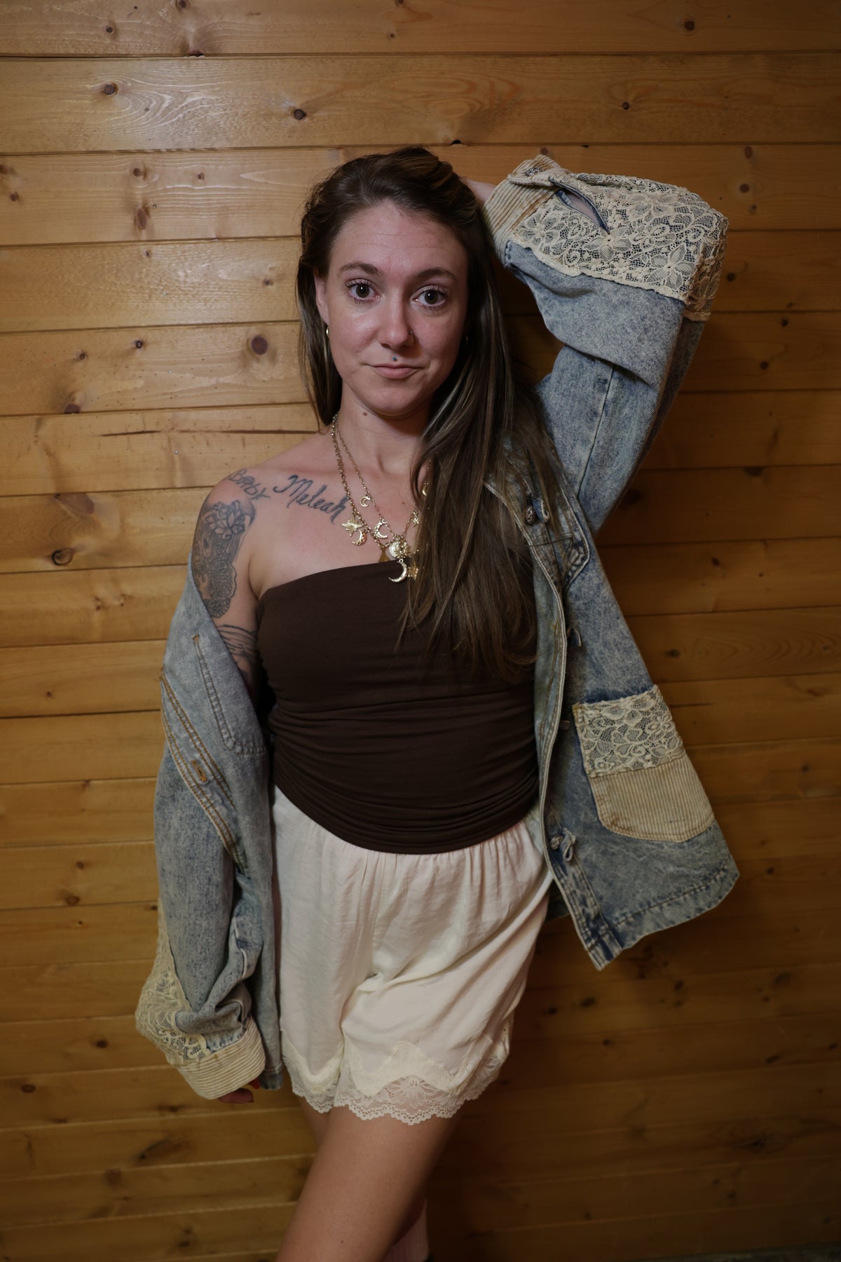 Oversized Vintage-Inspired Patchwork Corduroy Jacket