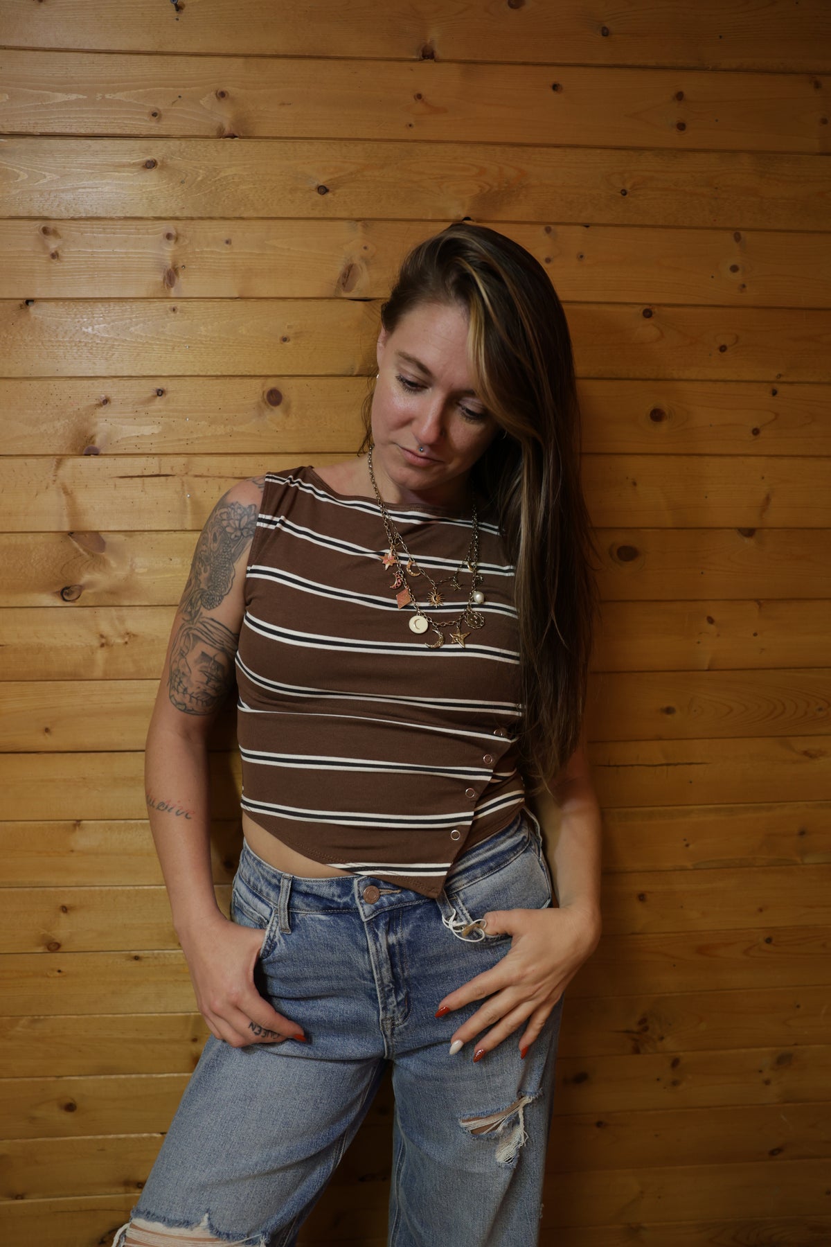 Striped Asymmetric Tank