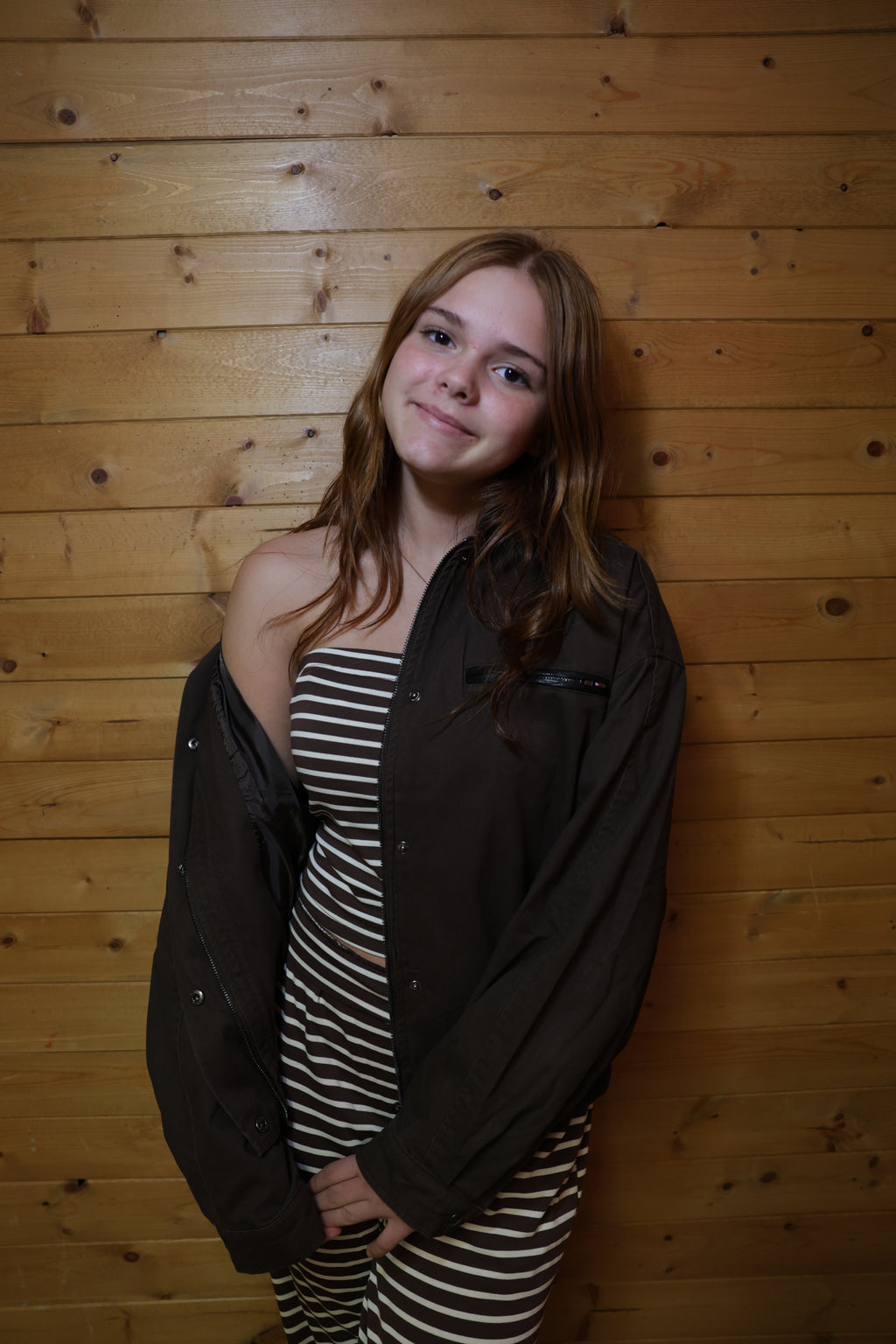 Contrast Collar Zip Jacket