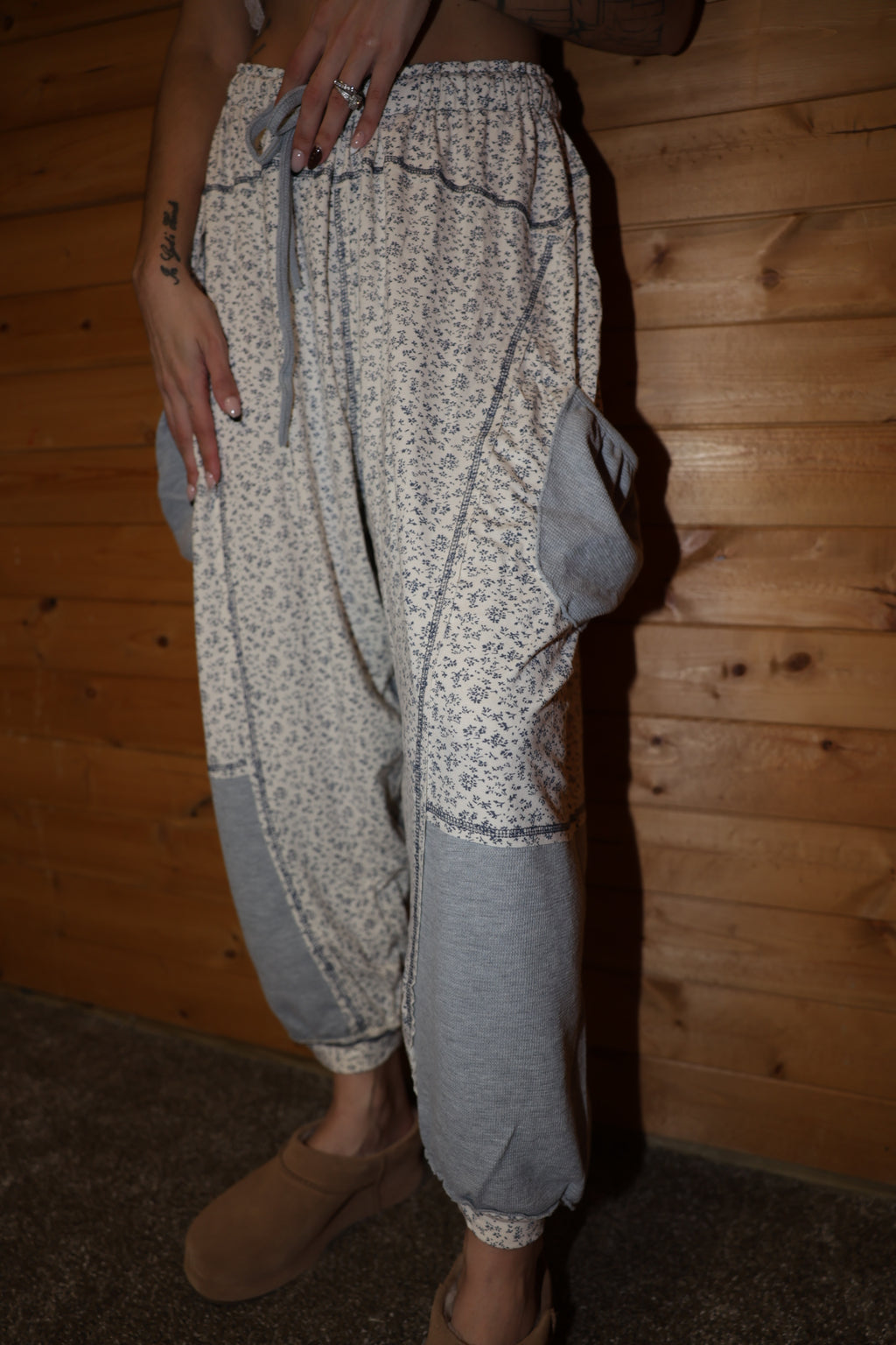 Printed Knit Oversized Pants