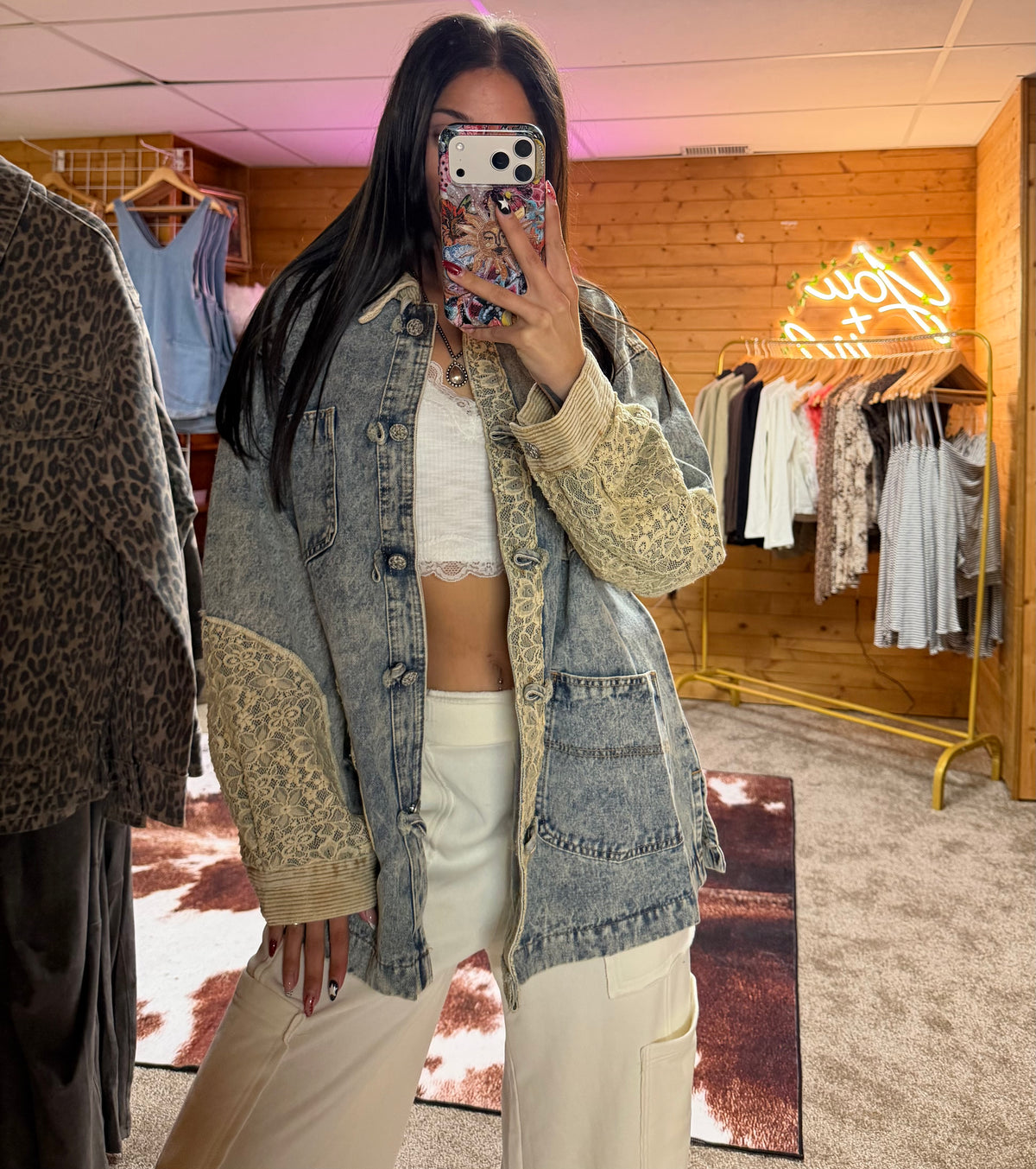 Oversized Vintage-Inspired Patchwork Corduroy Jacket