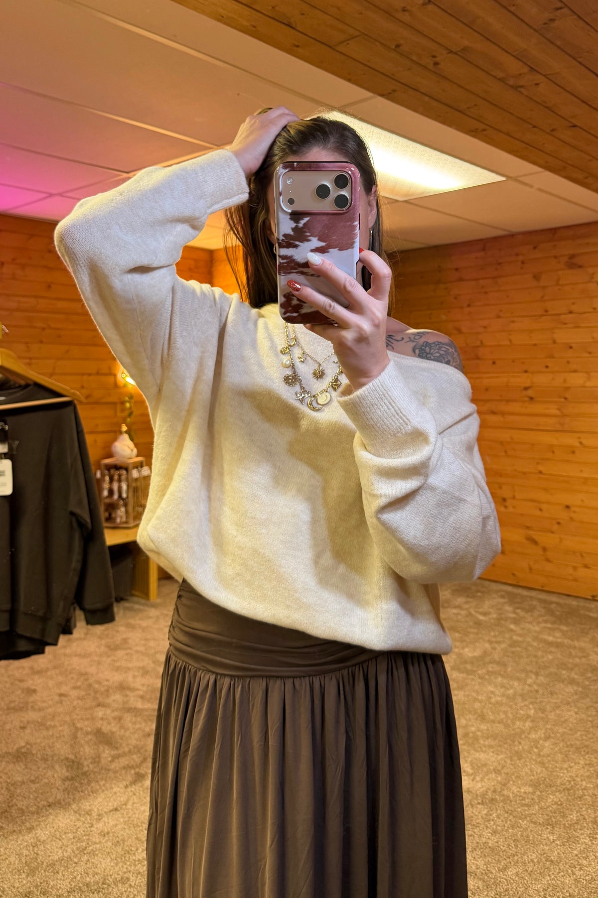 Boat Neck Oversized Sweater