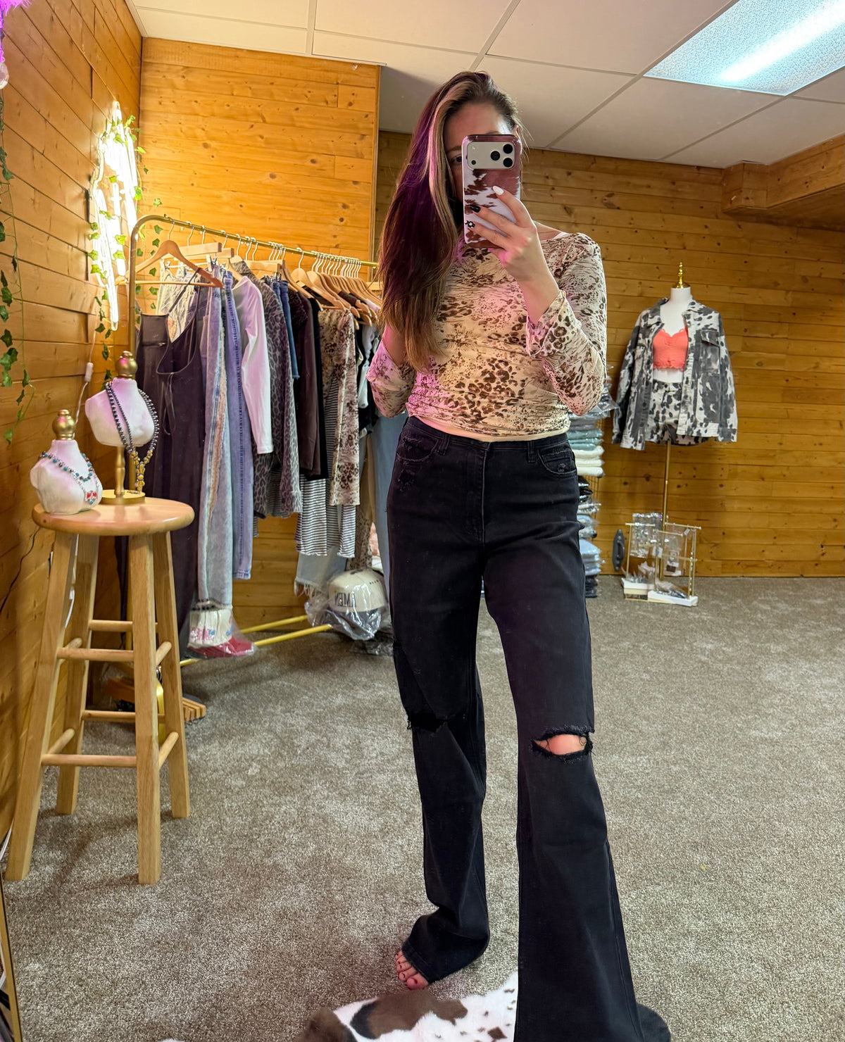 90's Vintage Super High Rise Flare Jeans