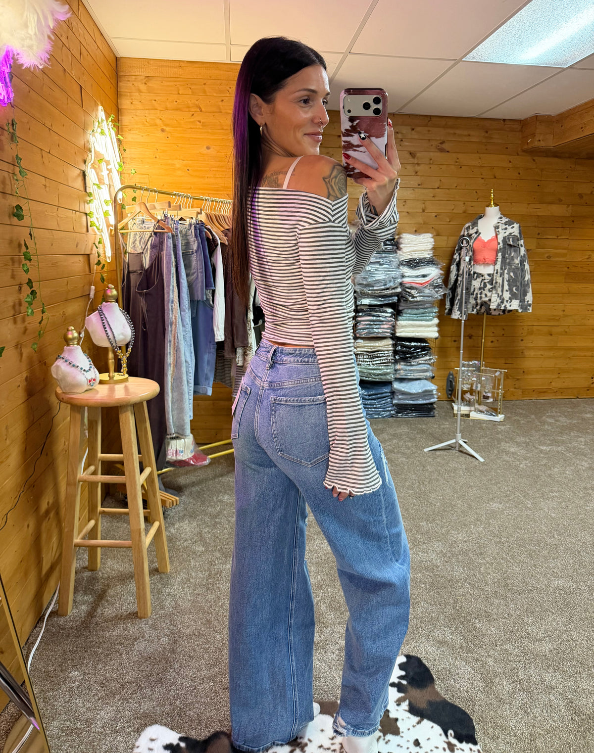 Asymmetrical Stripe Knit Top
