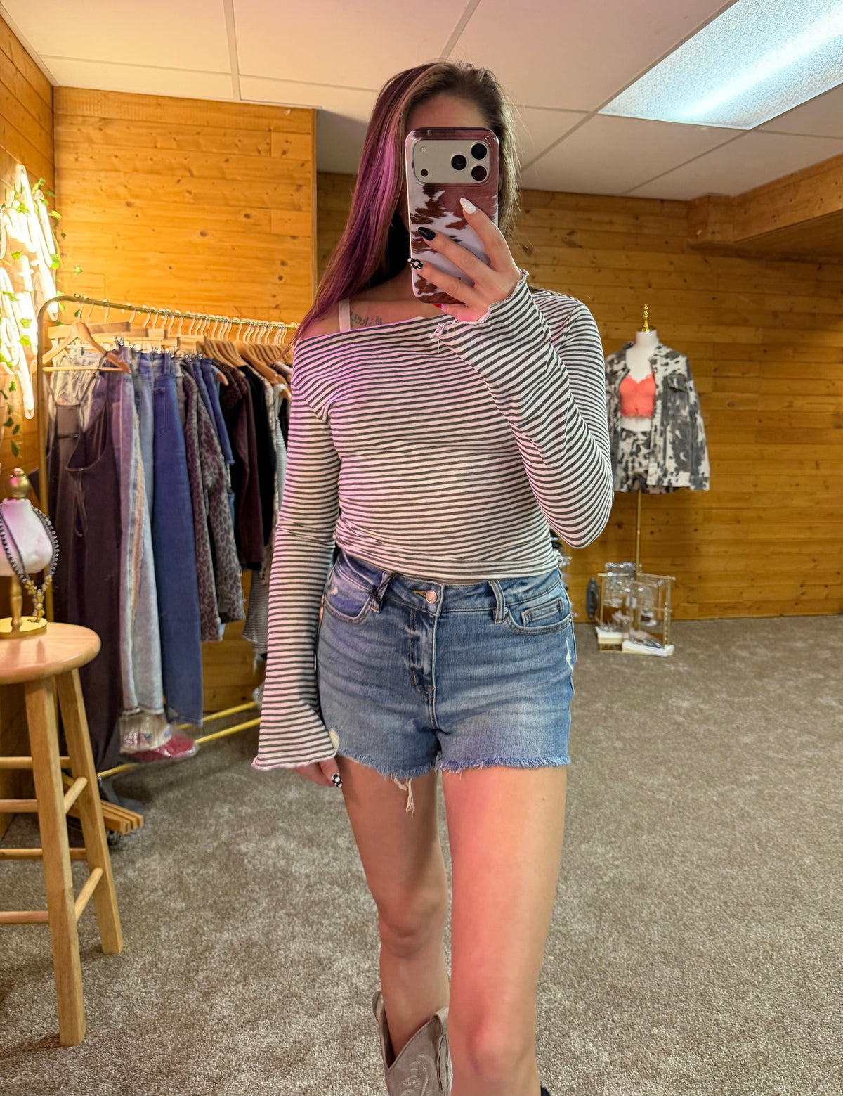 Asymmetrical Stripe Knit Top
