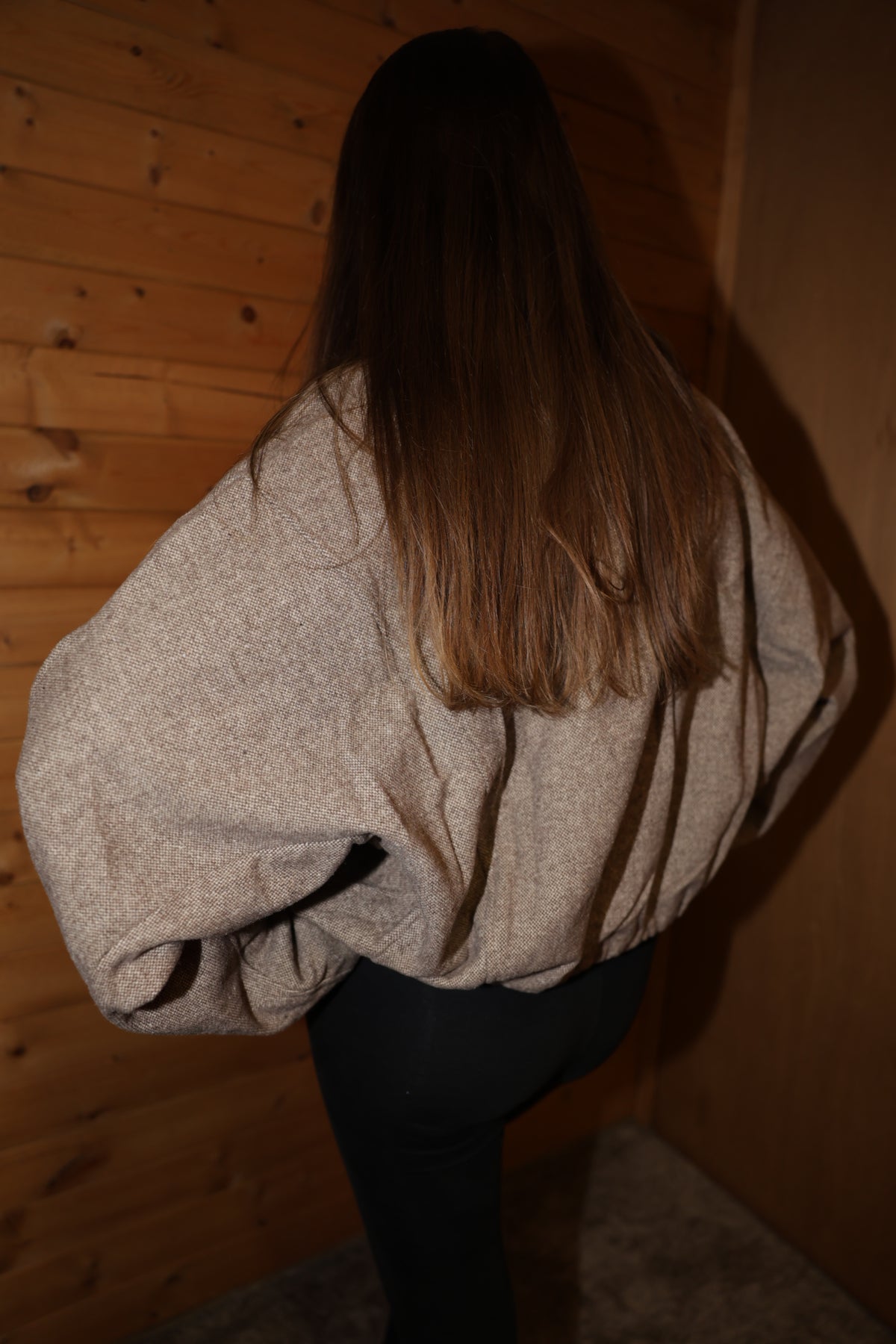 Cropped Balloon Hem Jacket