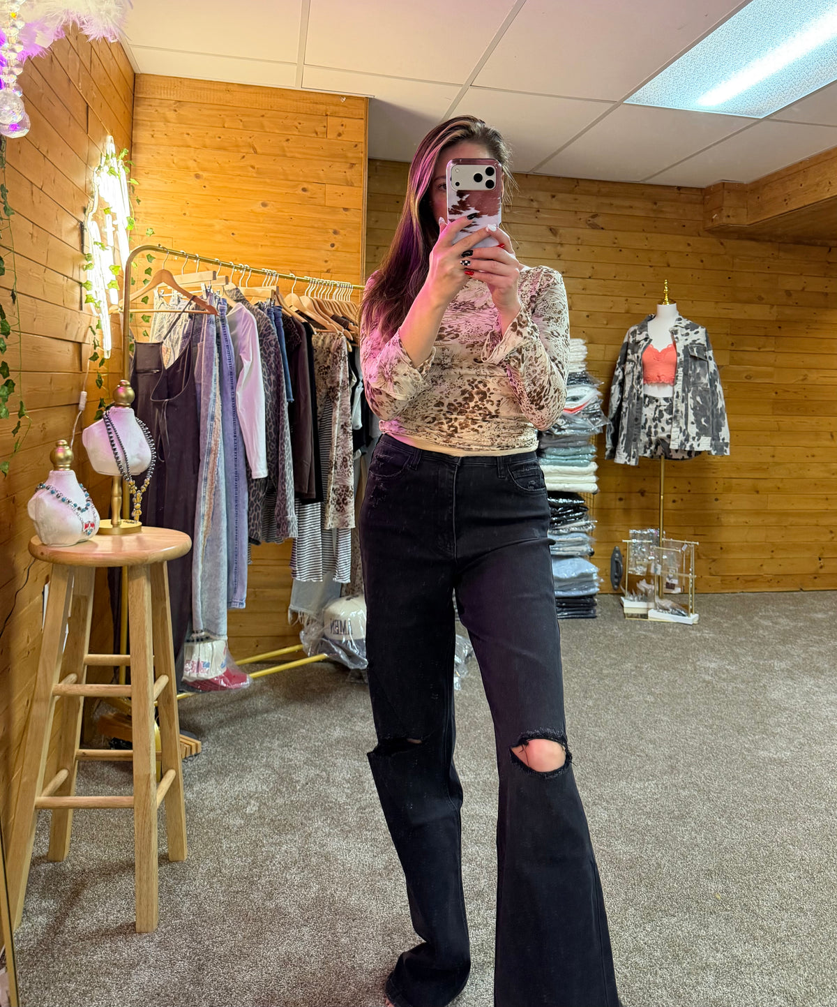 90's Vintage Super High Rise Flare Jeans