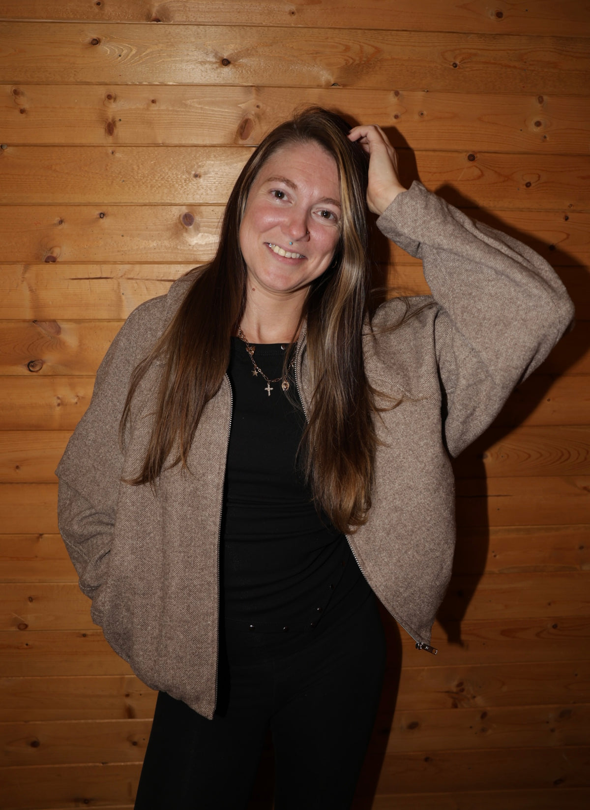 Cropped Balloon Hem Jacket