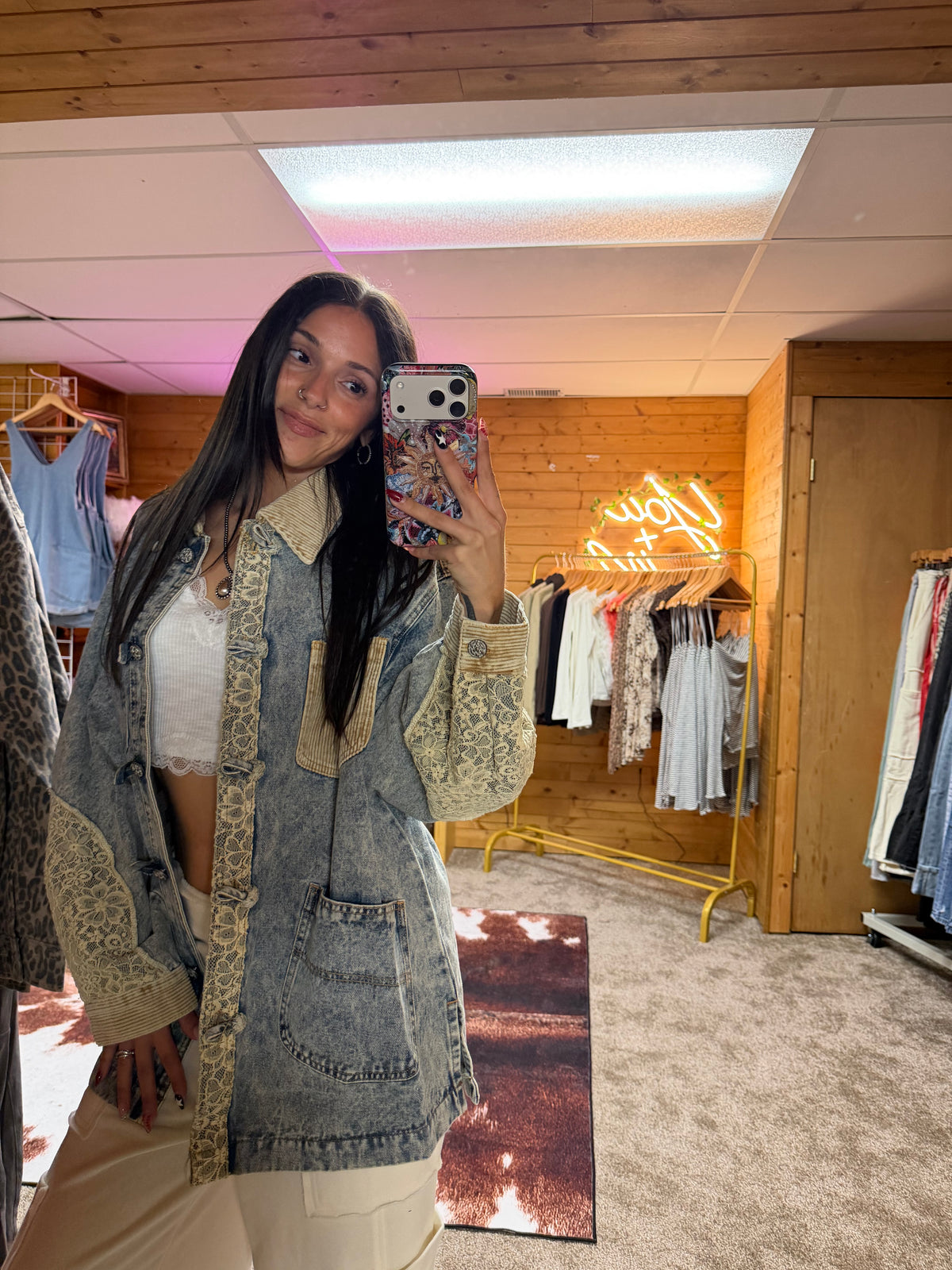 Oversized Vintage-Inspired Patchwork Corduroy Jacket
