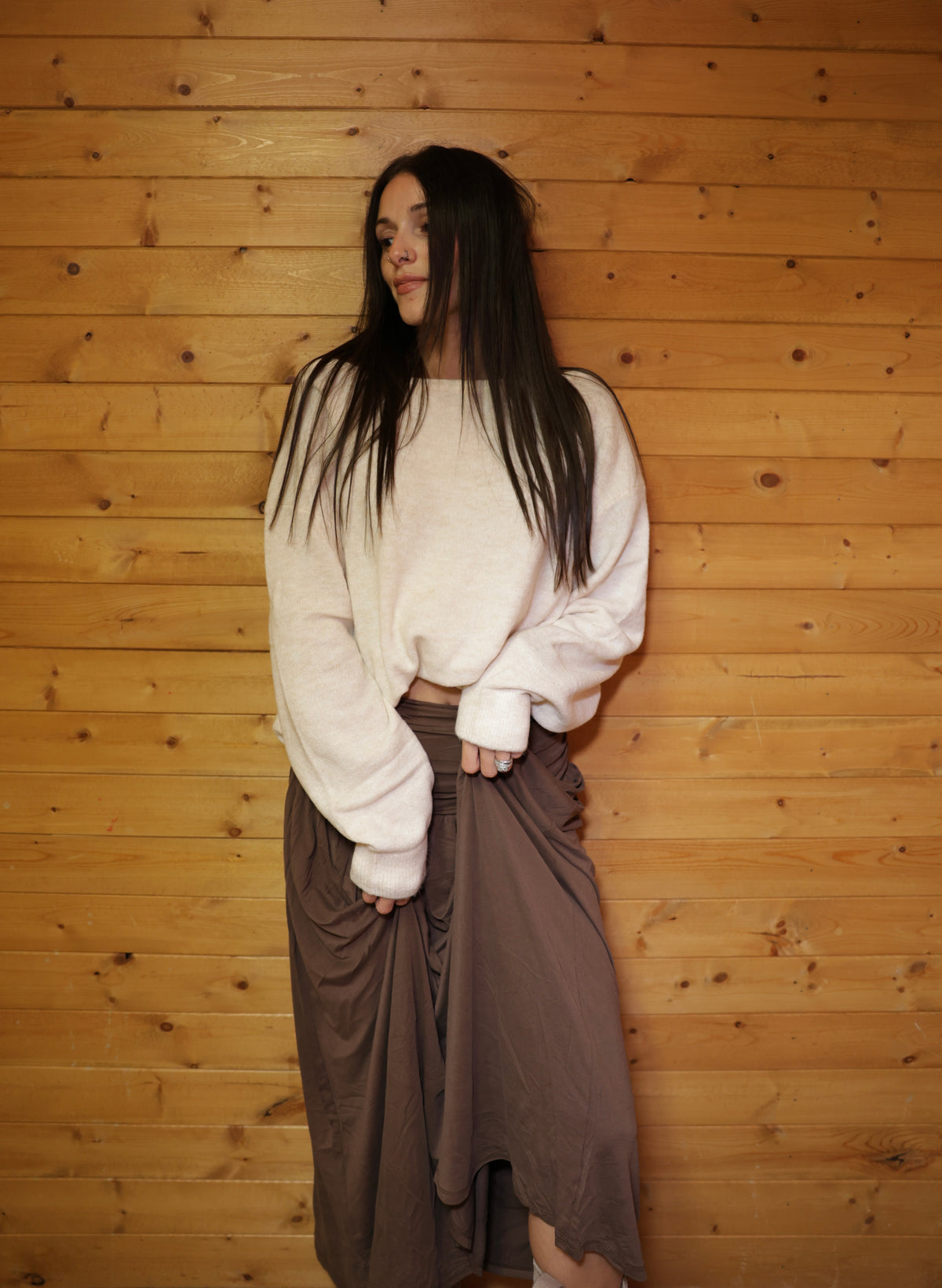 Boat Neck Oversized Sweater