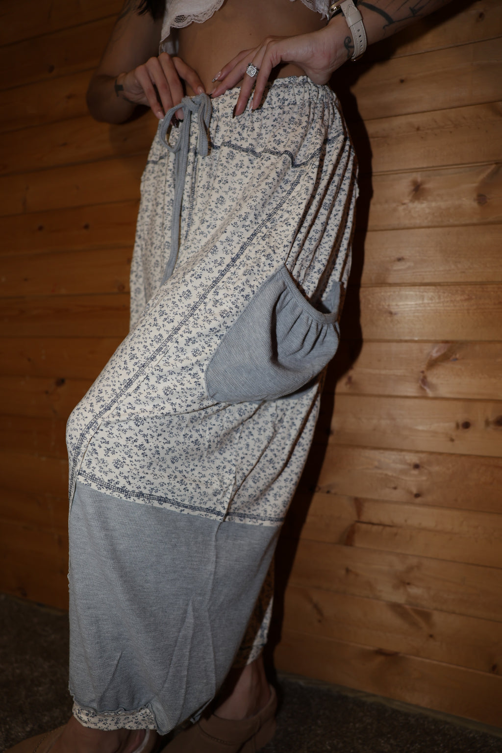 Printed Knit Oversized Pants