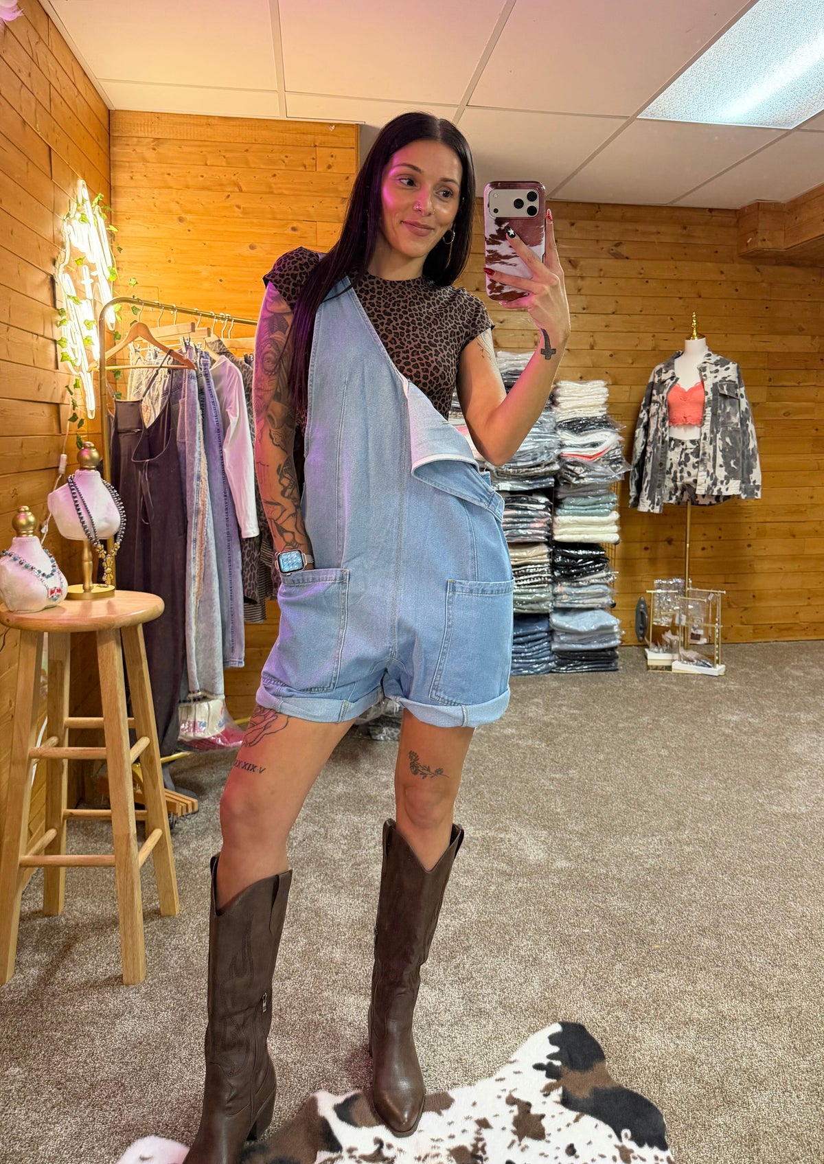 The Classic Denim Overalls Romper