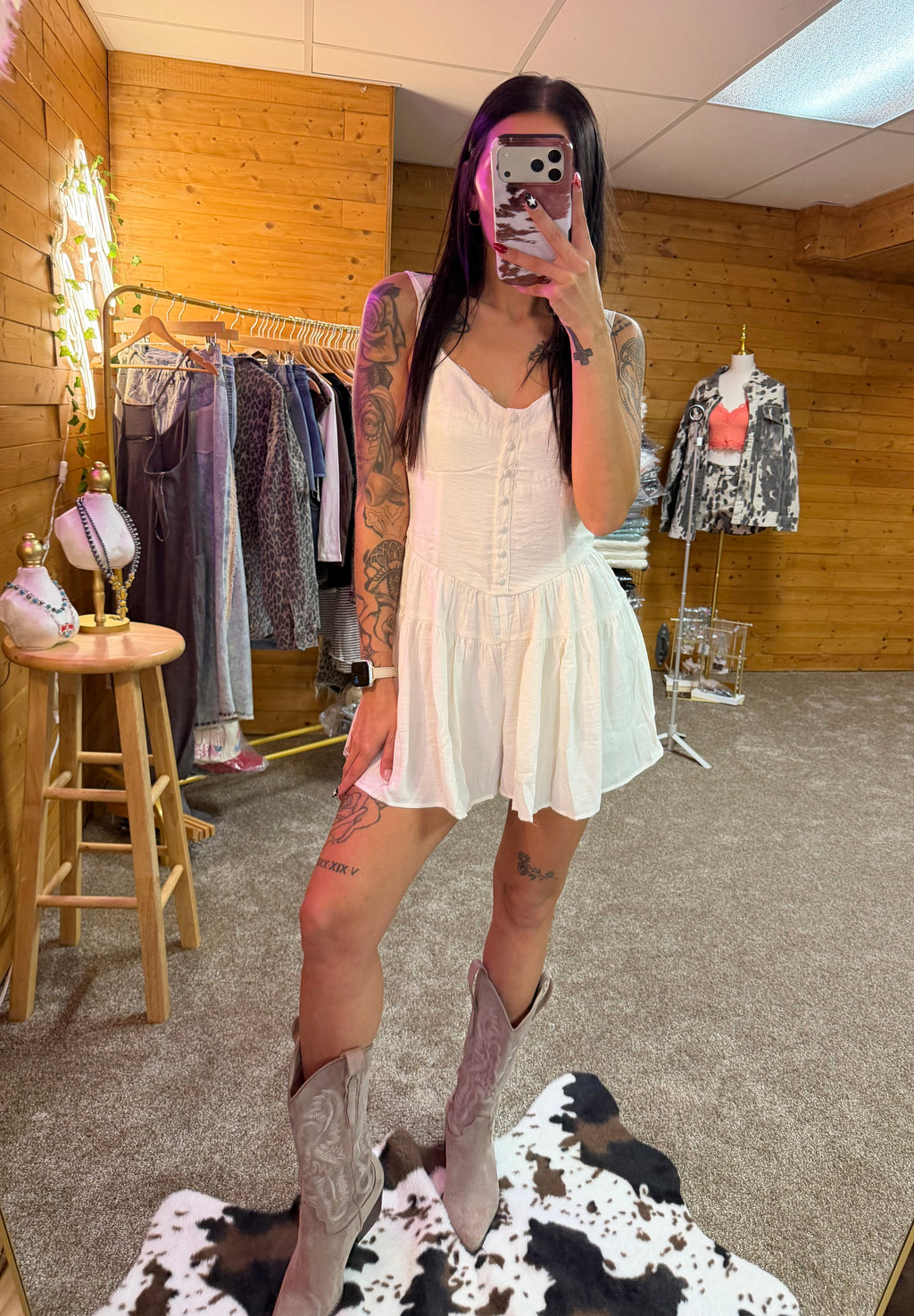 Sweetheart Button Down Romper