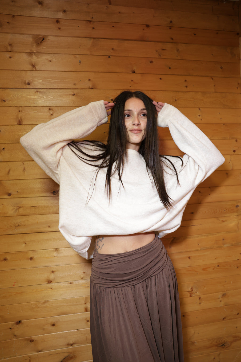 Boat Neck Oversized Sweater