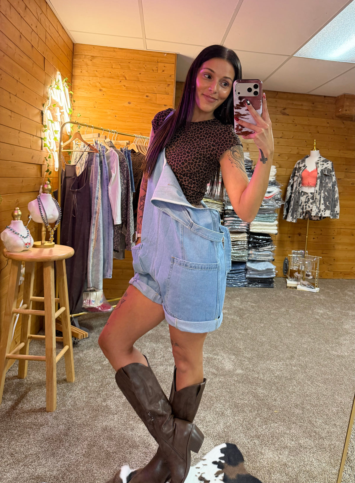 The Classic Denim Overalls Romper