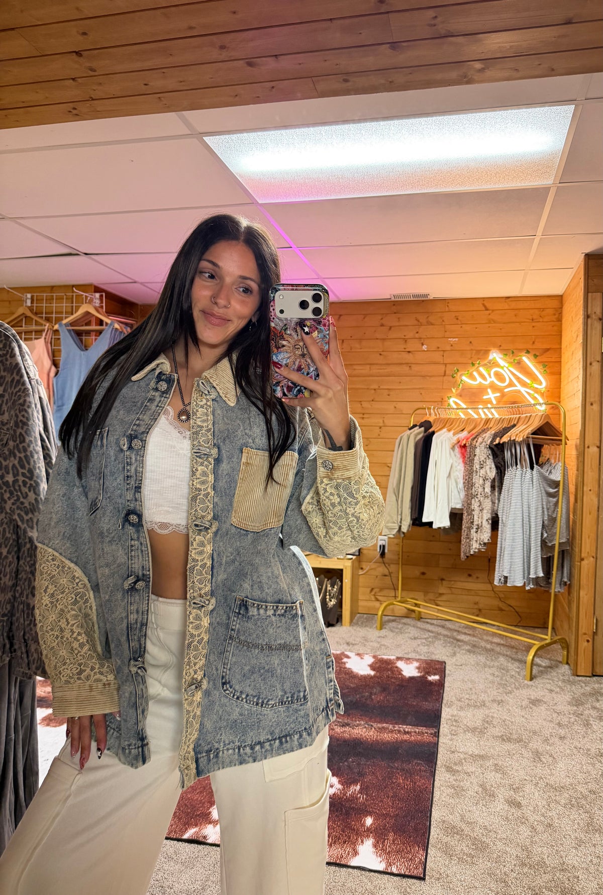 Oversized Vintage-Inspired Patchwork Corduroy Jacket