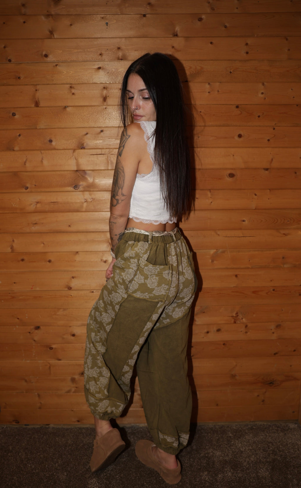 Printed French Terry Jogger