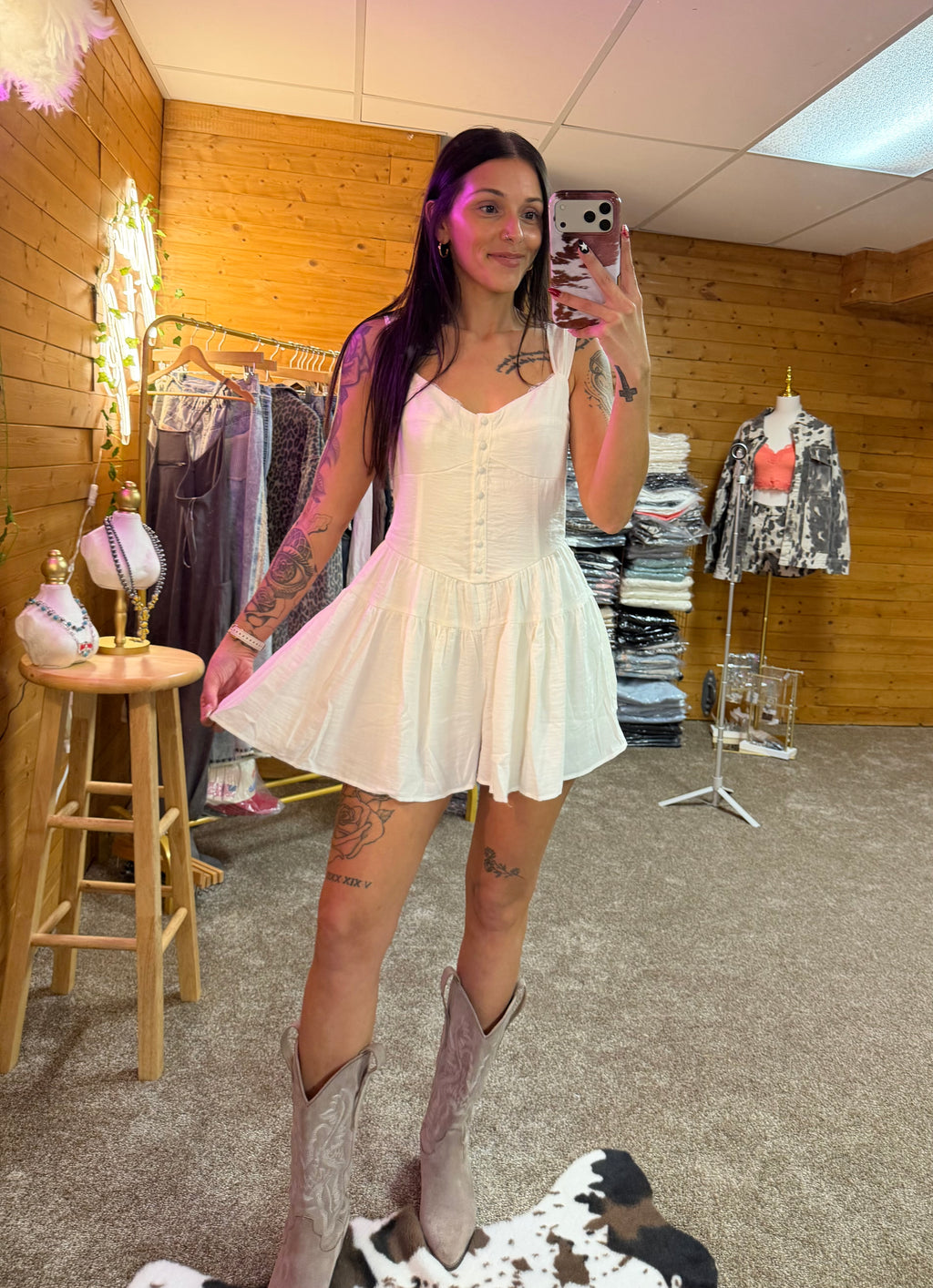 Sweetheart Button Down Romper
