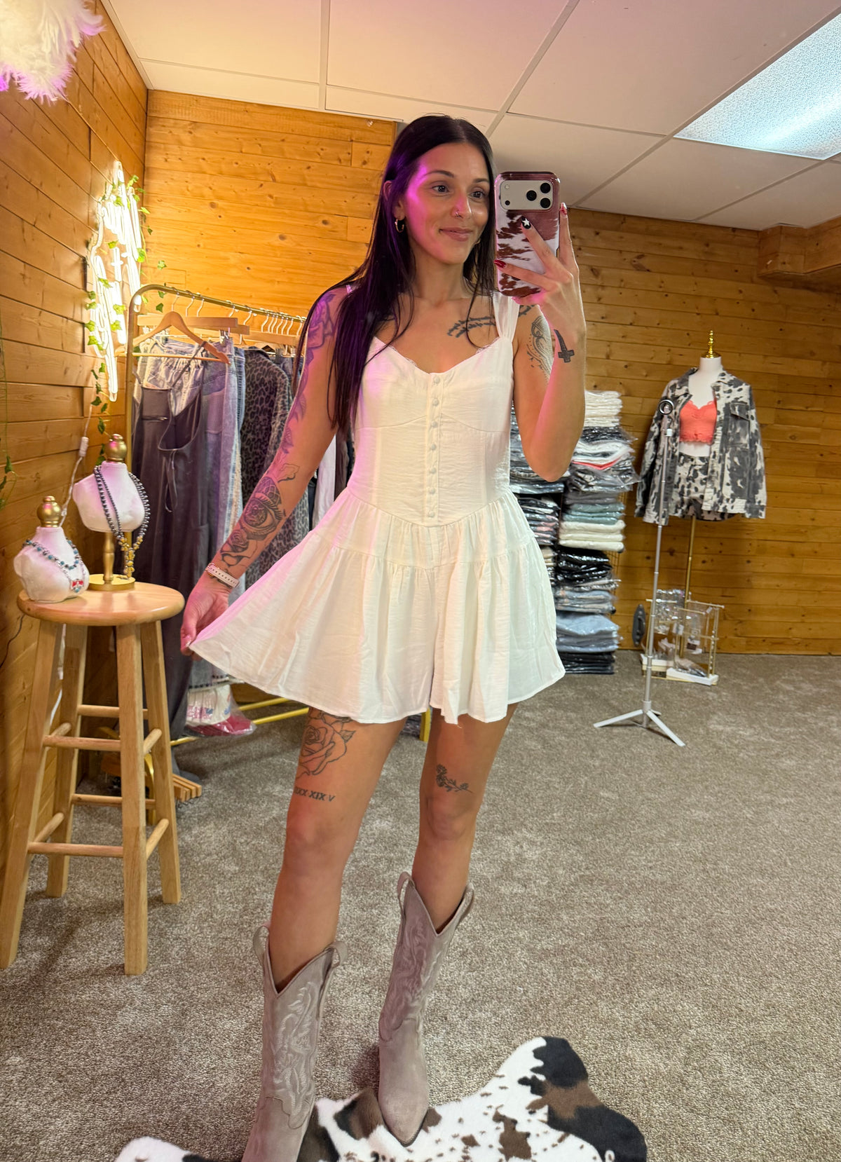 Sweetheart Button Down Romper
