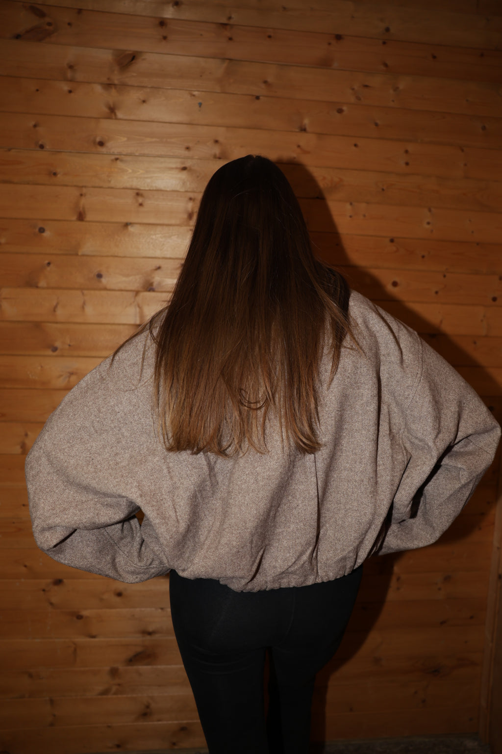 Cropped Balloon Hem Jacket