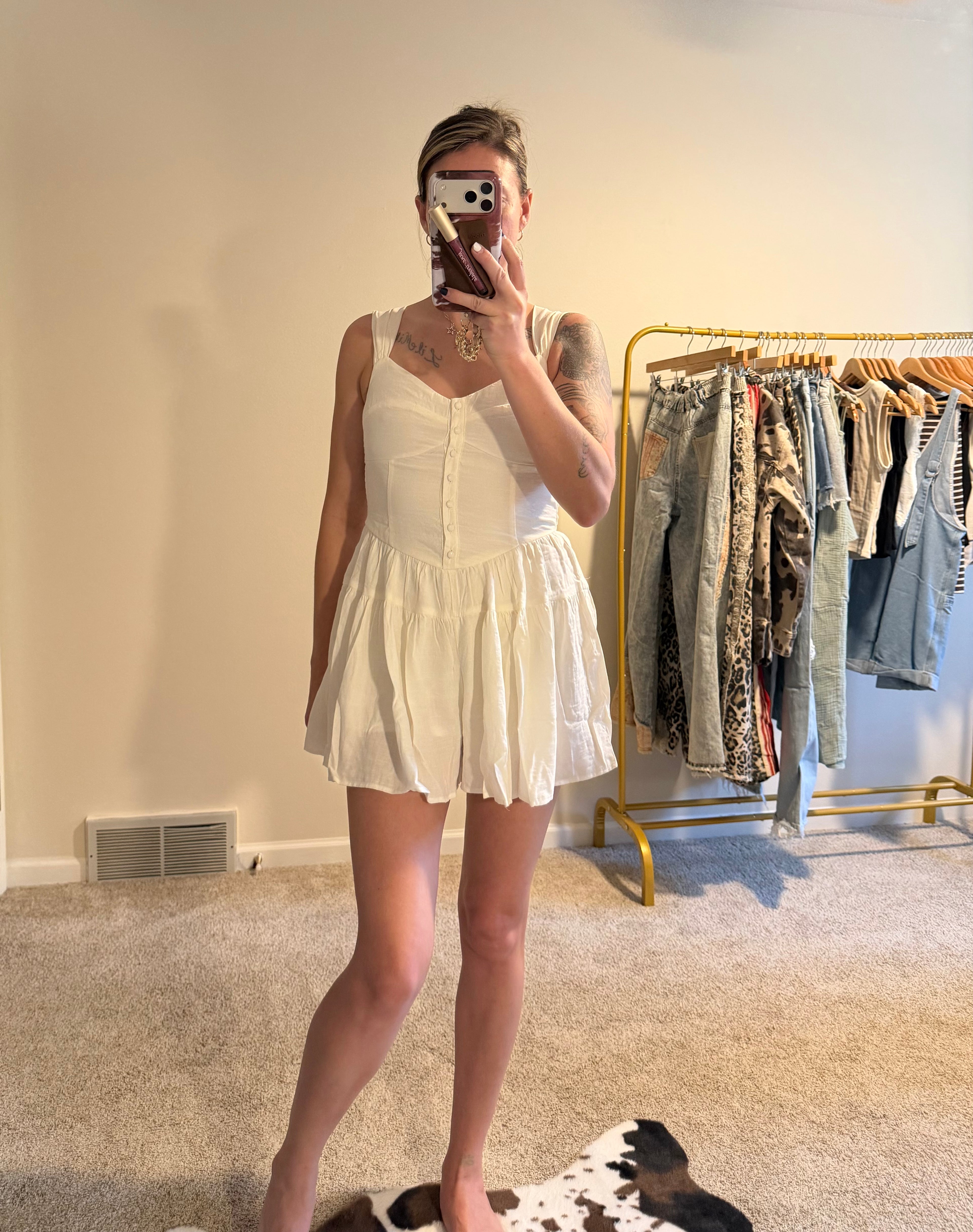 Sweetheart Button Down Romper