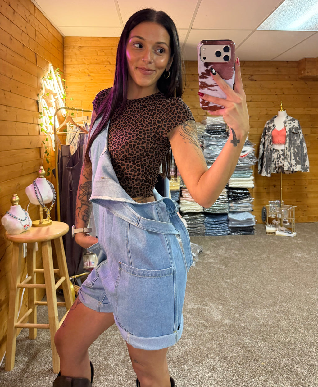 The Classic Denim Overalls Romper