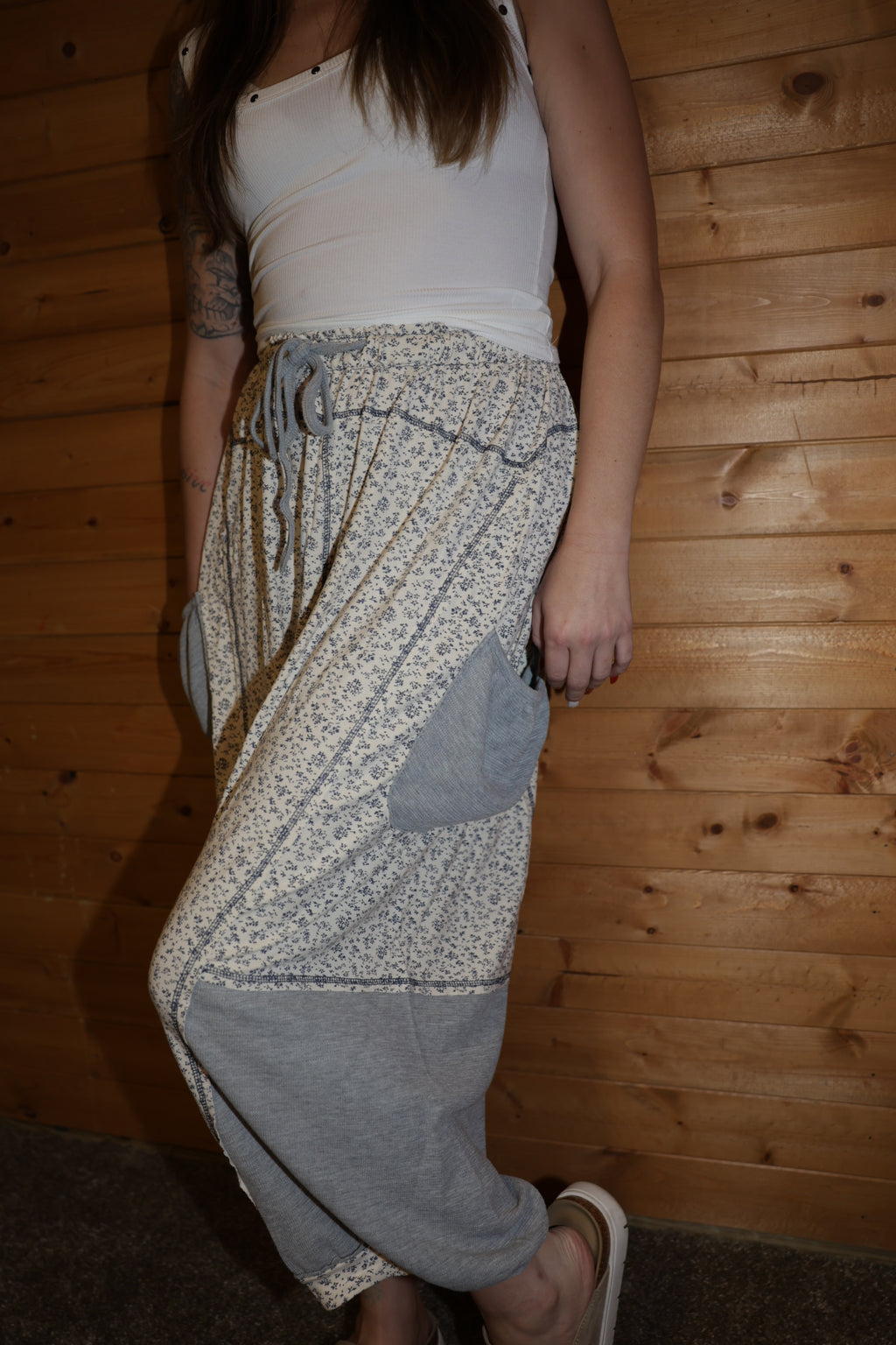 Printed Knit Oversized Pants