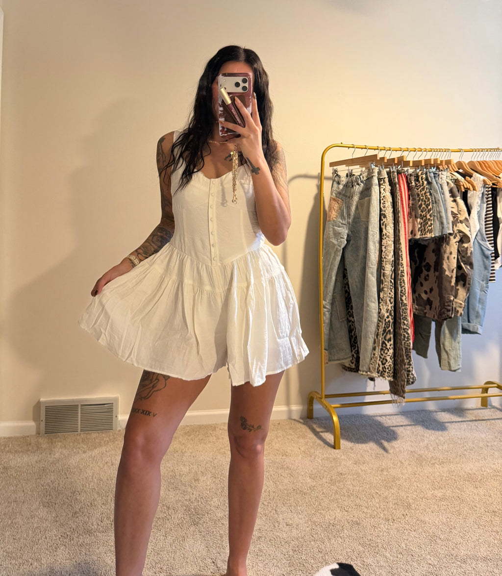 Sweetheart Button Down Romper