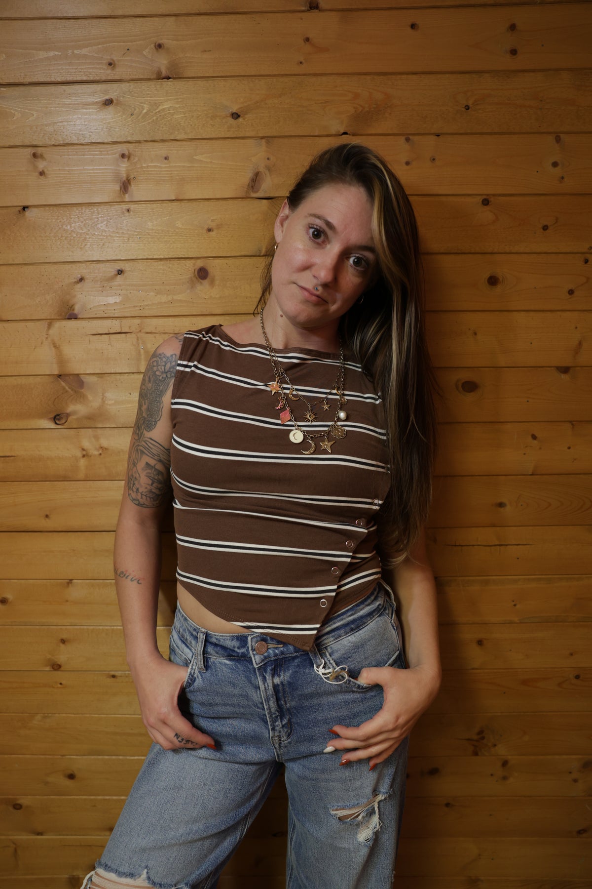 Striped Asymmetric Tank