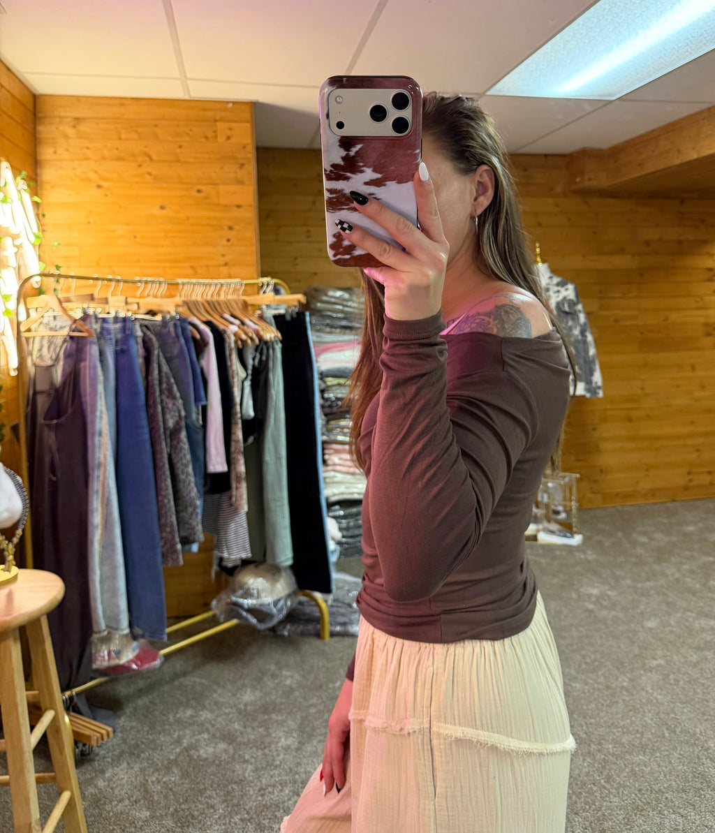 Pintuck Boat Neck Knit Top