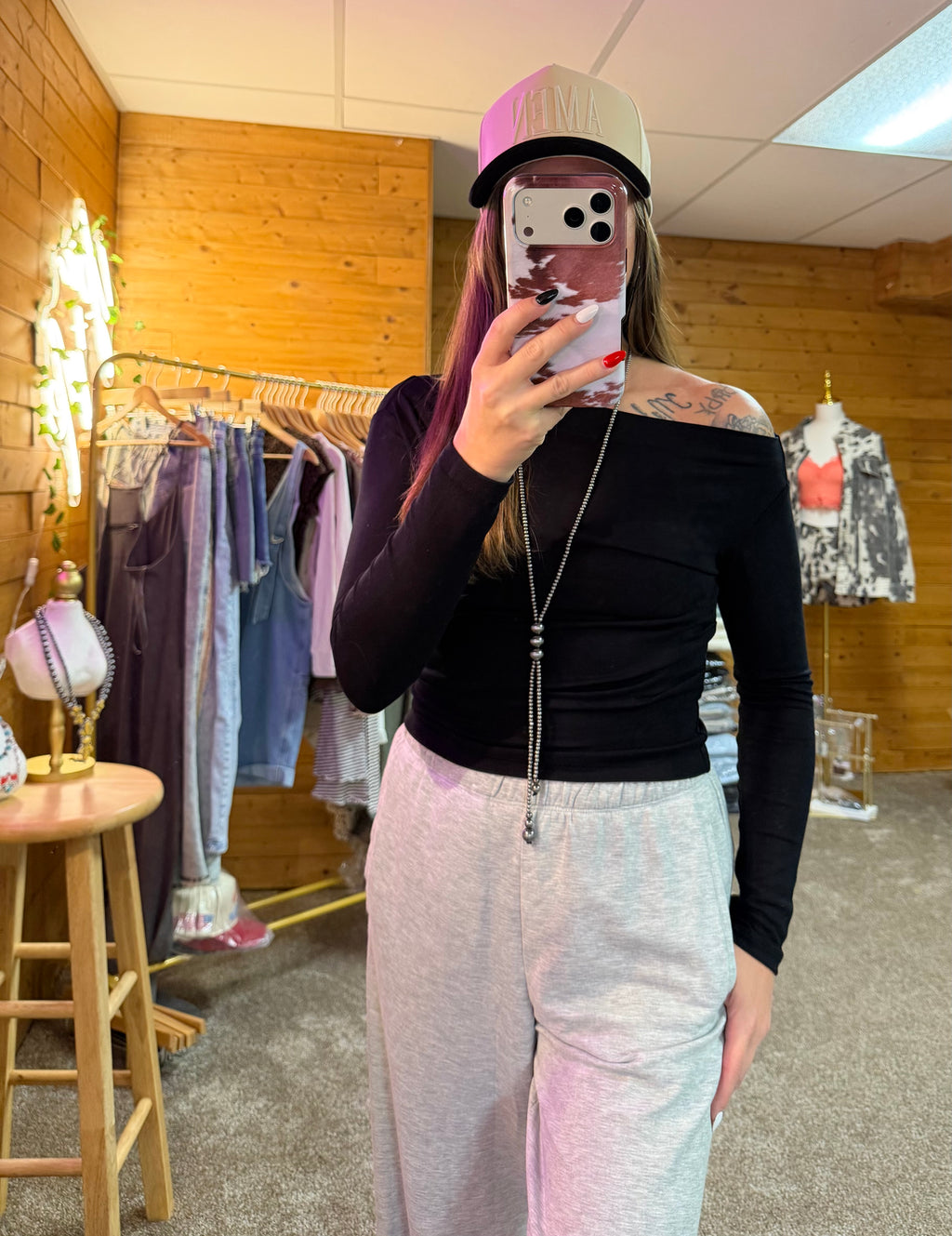 Pintuck Boat Neck Knit Top