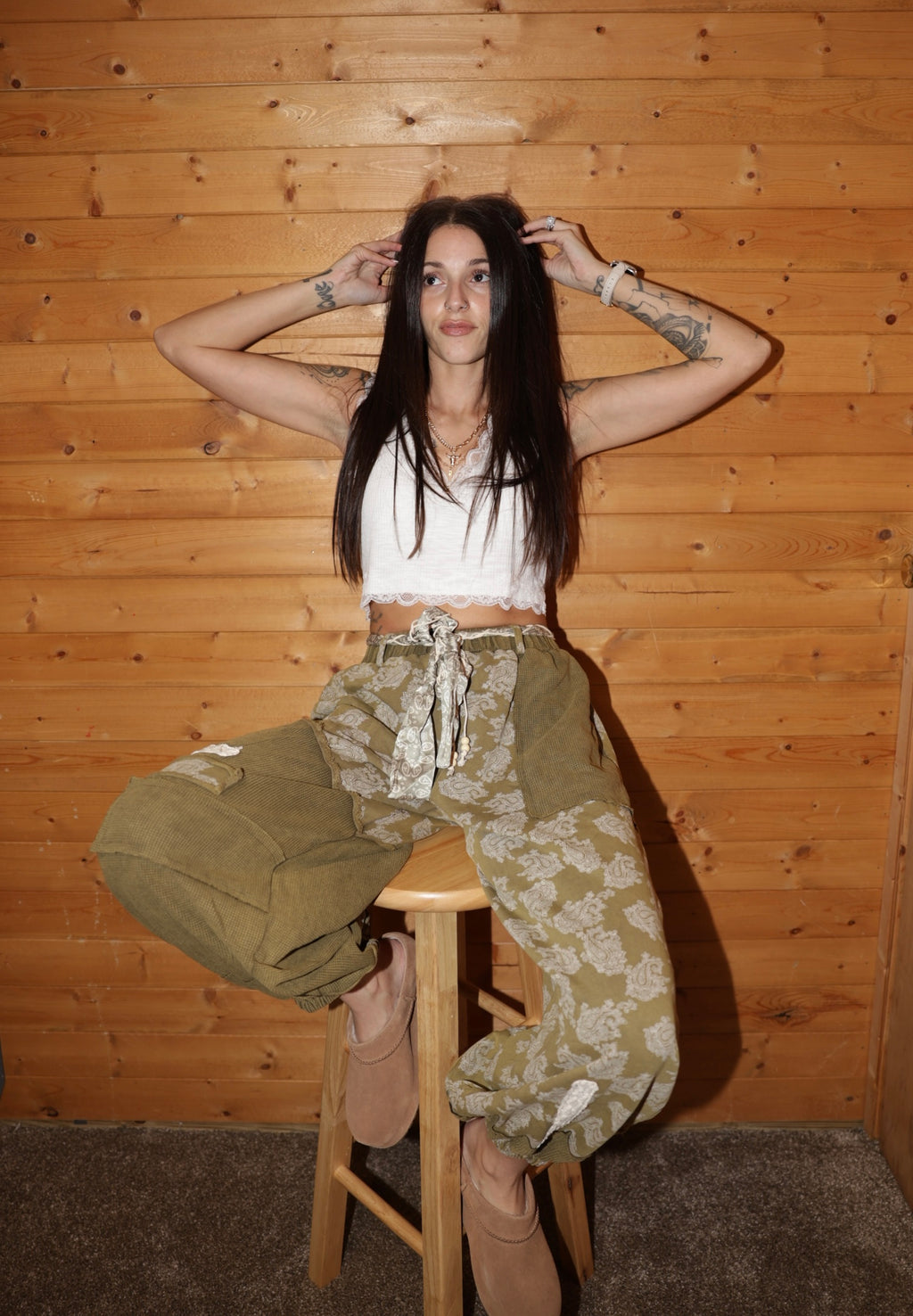 Printed French Terry Jogger