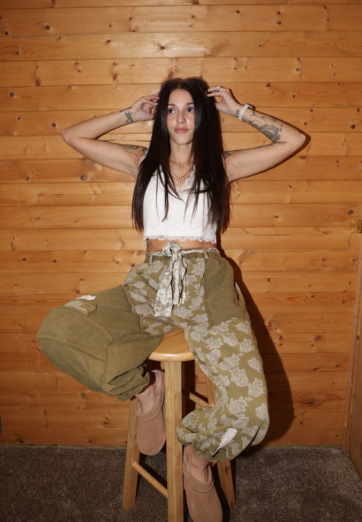 Printed French Terry Jogger