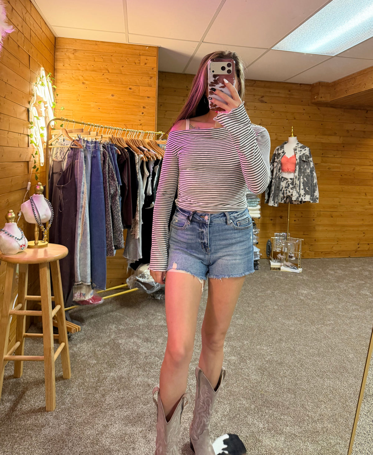 Asymmetrical Stripe Knit Top