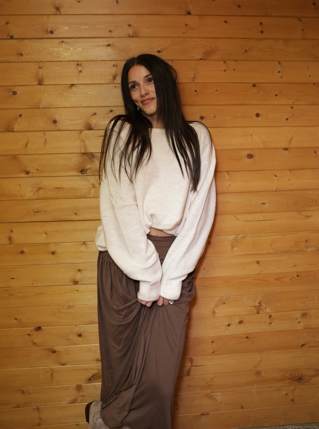 Boat Neck Oversized Sweater