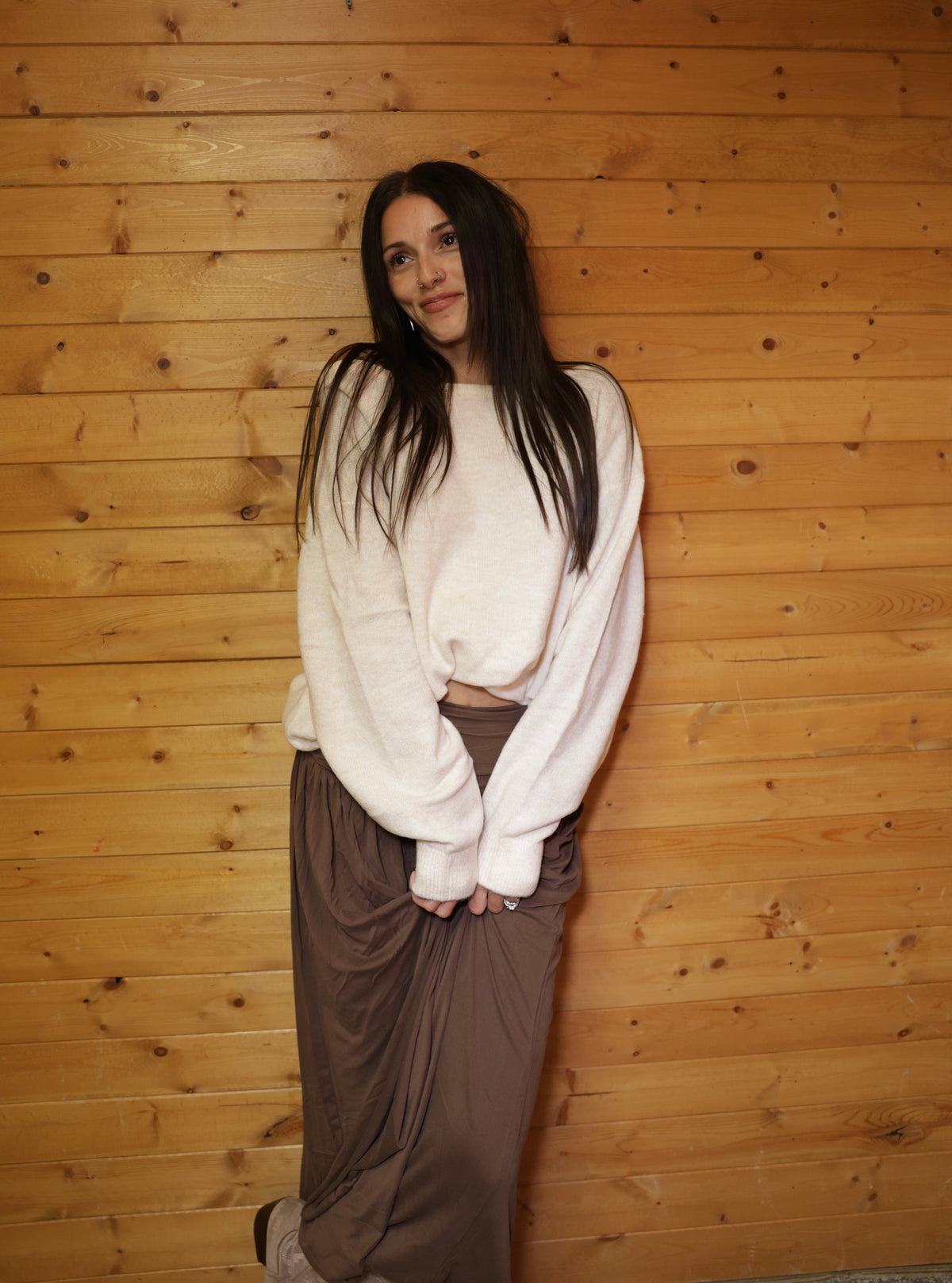 Boat Neck Oversized Sweater