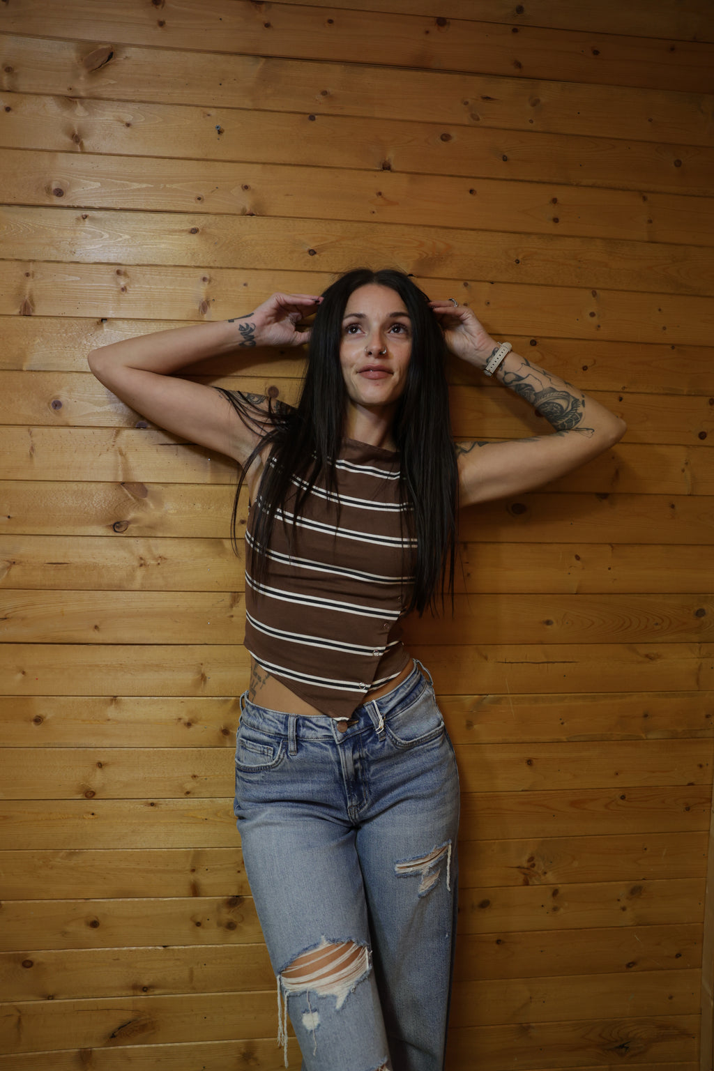Striped Asymmetric Tank